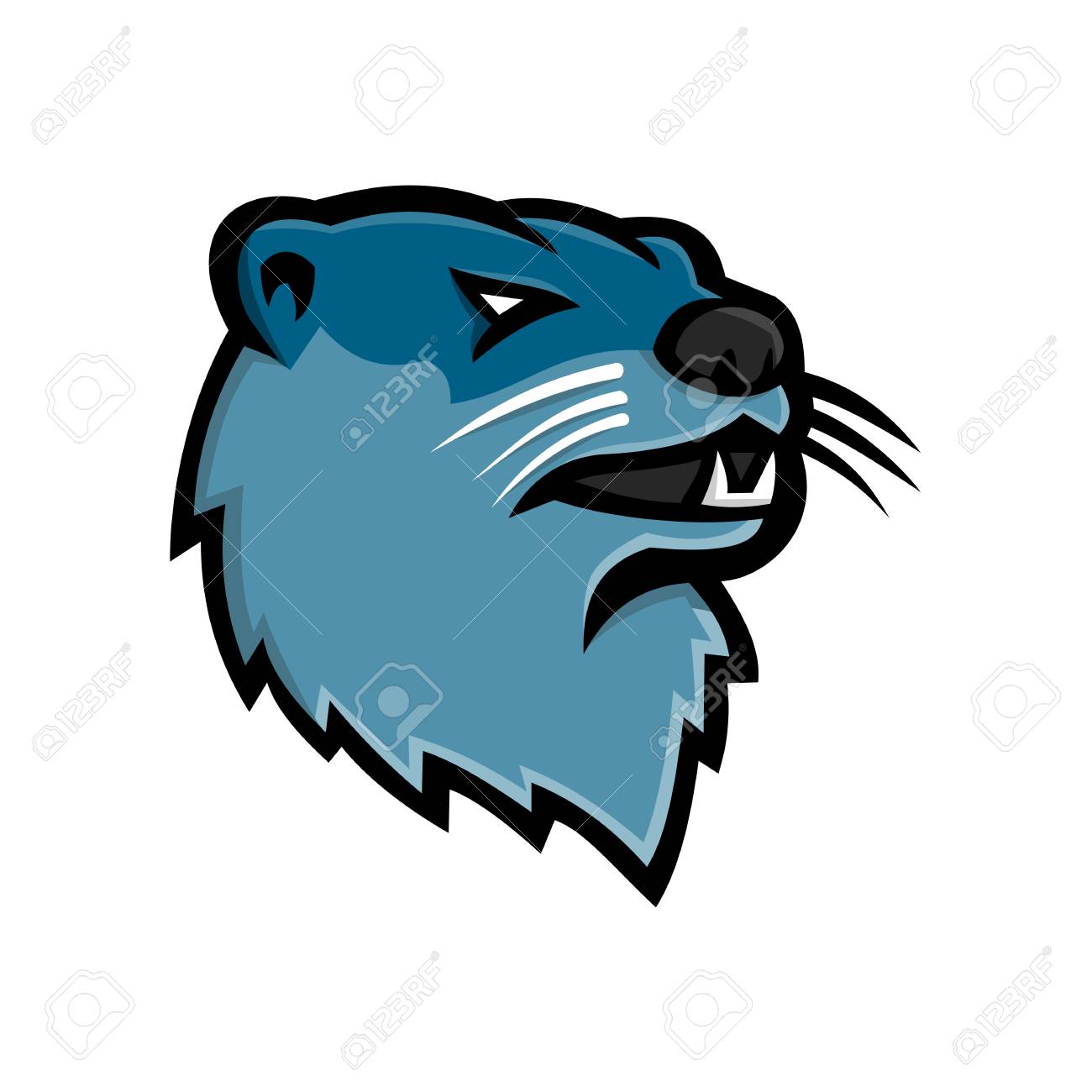 Mascot icon illustration of head of a North American river otter, northern river otter or the common otter, a semiaquatic mammal endemic to the North America on isolated background in retro style. - 106213024 Mascot icon illustration of head of a North American river otter, northern river otter or the common otter, a semiaquatic mammal endemic to the North America on isolated background in retro style. - 106213024