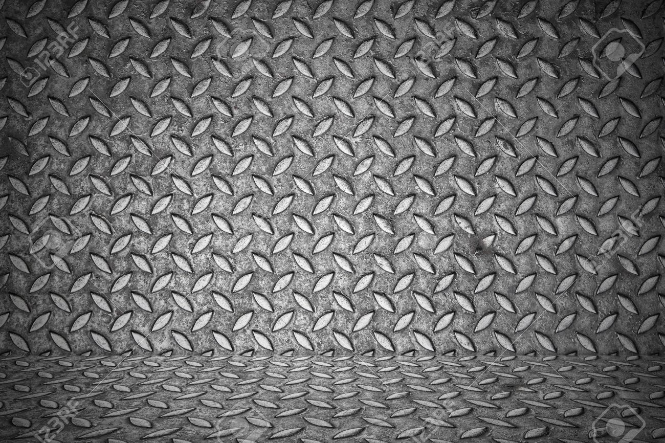 seamless metal texture table of steel sheet with metal floor