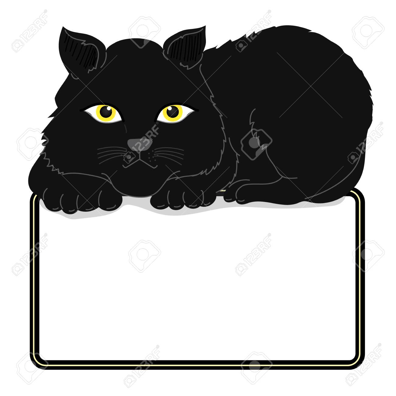 Cat Illustration Clipart The Big Black Cat Was Sitting On The Royalty Free Cliparts Vectors And Stock Illustration Image
