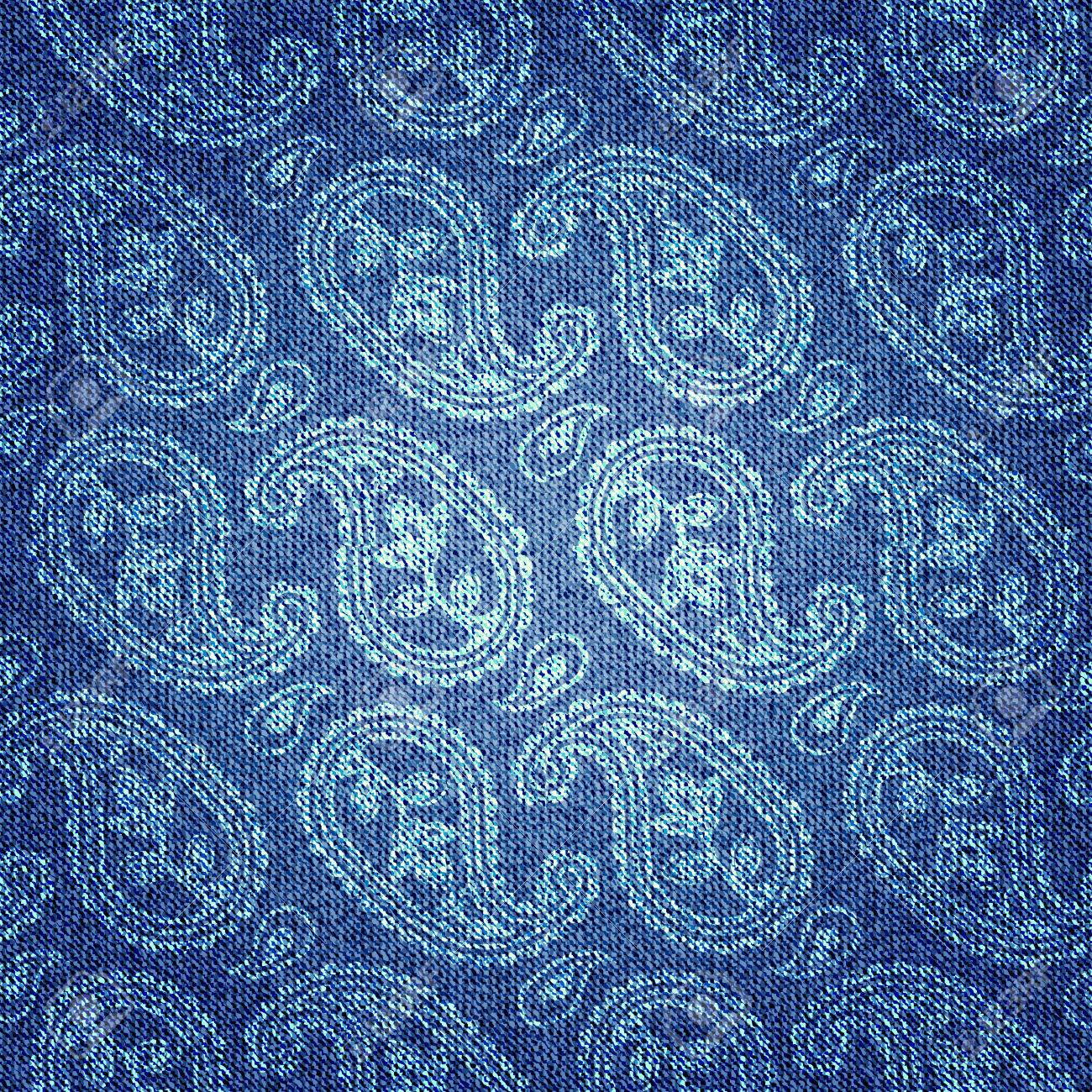 paisley denim fabric