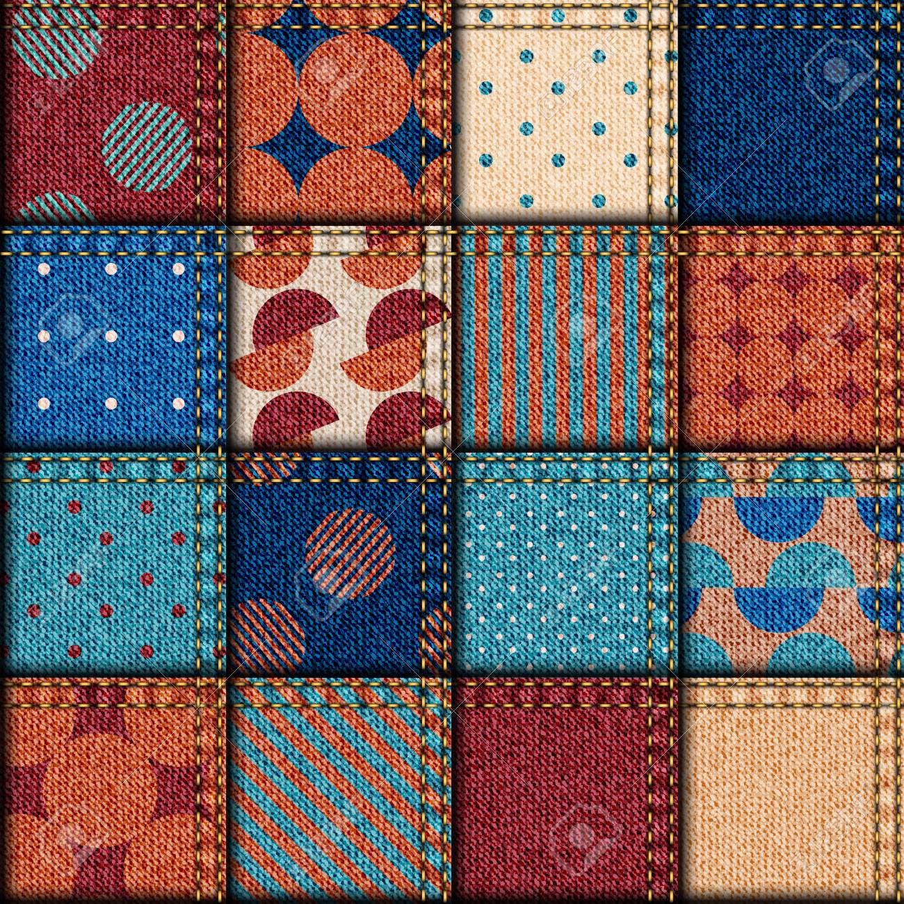 patchwork denim fabric