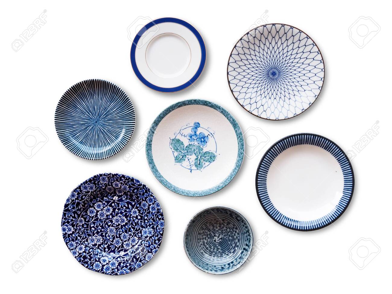 blue ceramic dishes