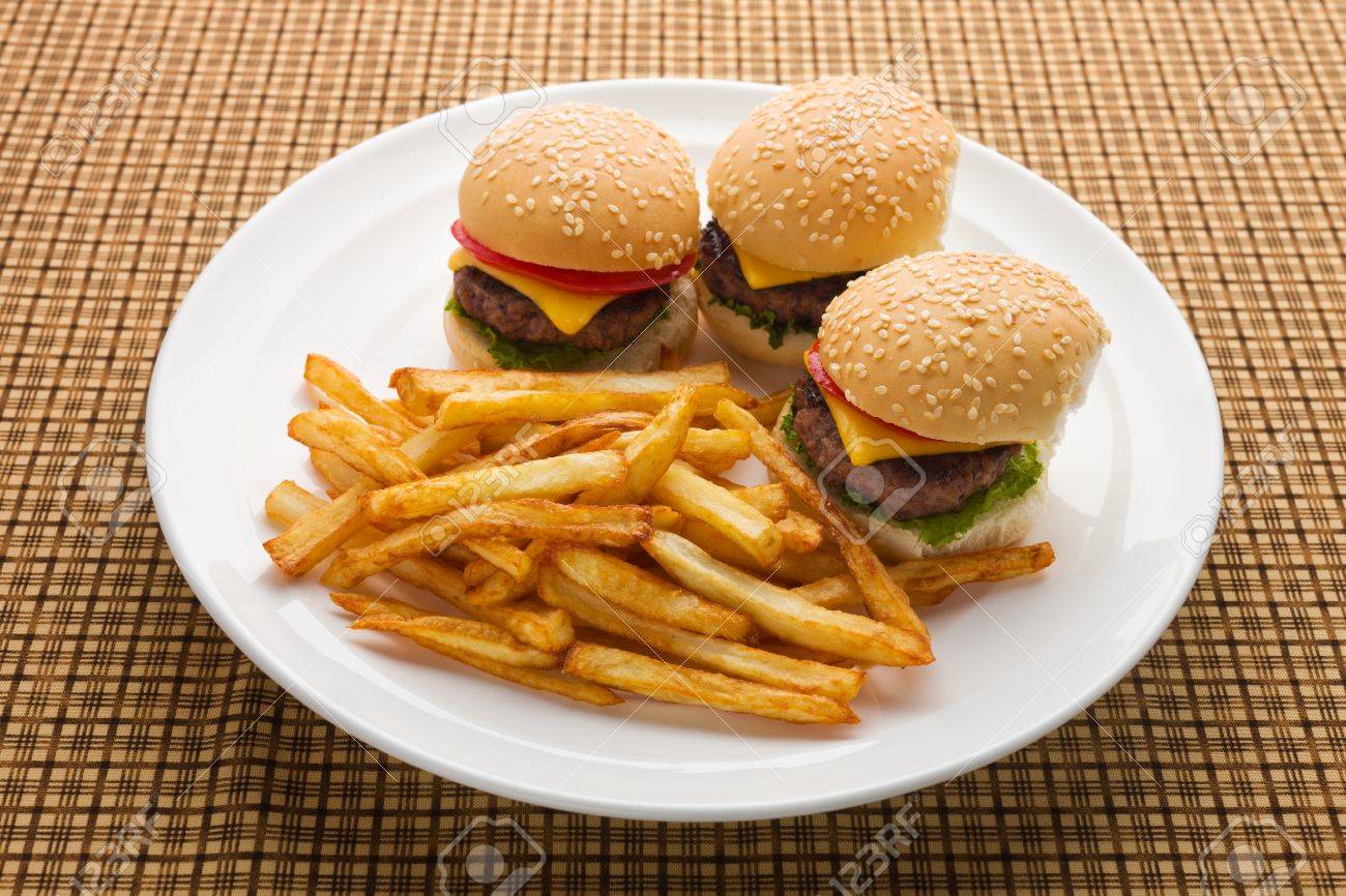 mini burger with french