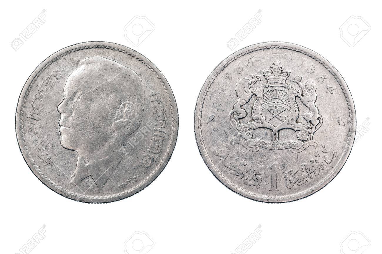 1 ディルハム コイン モロッコから王 Hassan の特徴 2 番目と Minted 1965。の写真素材・画像素材 Image 39435887