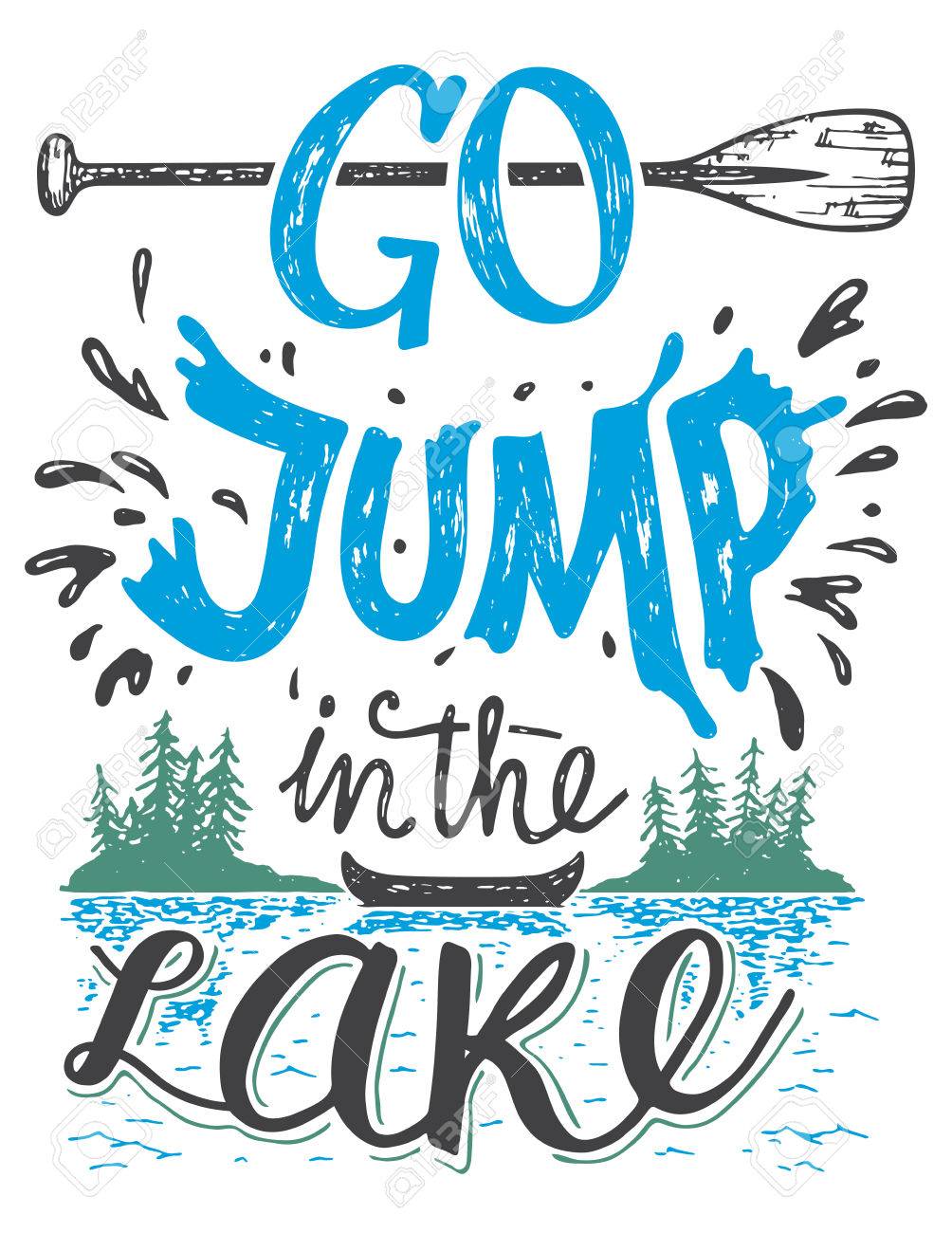 Go Jump In The Lake Lake House Decor Sign In Vintage Style Royalty Free Cliparts Vectors And Stock Illustration Image 56479266