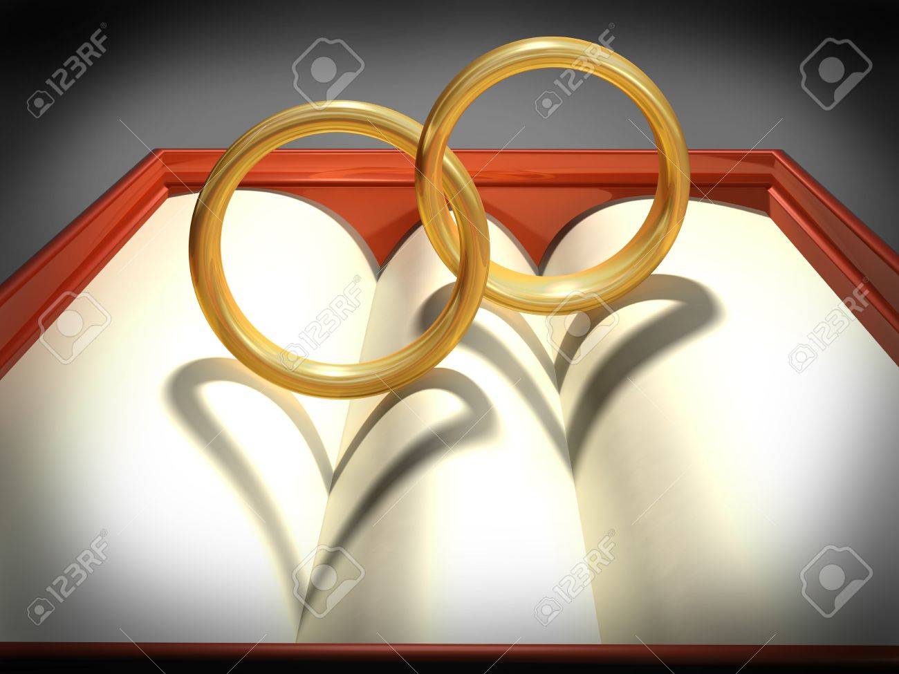 Two Interlocking Wedding Rings With Heart Shadows Stock Photo, Picture and  Royalty Free Image. Image 6601669., image size:1300x975