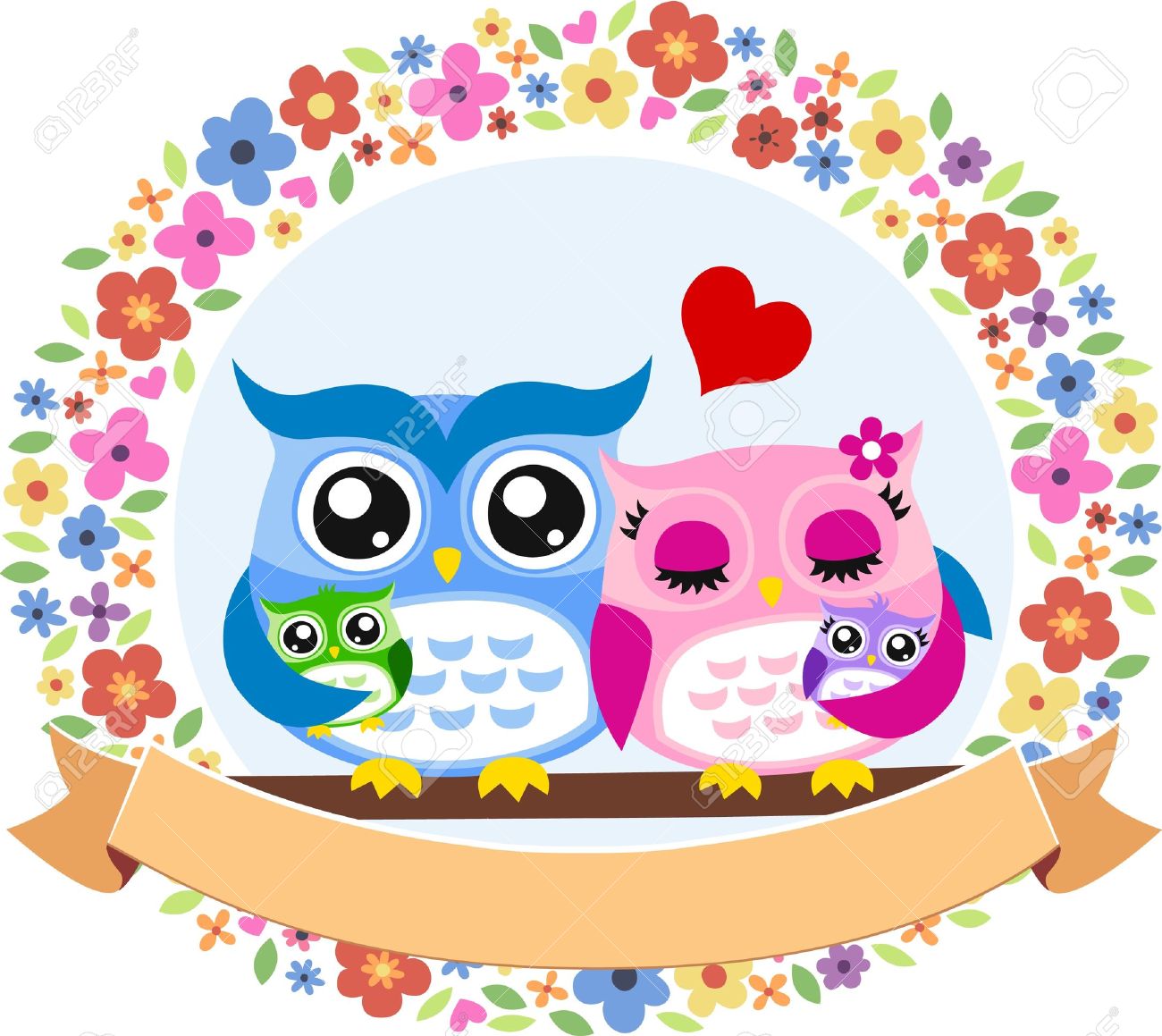 Owl Bird Family Floral Frame Emblem Royalty Free Cliparts Vectors - Owl Bird Family Floral Frame Emblem Stock Vector owl bird family floral frame emblem royalty free cliparts vectors - owl bird family floral frame emblem stock vector