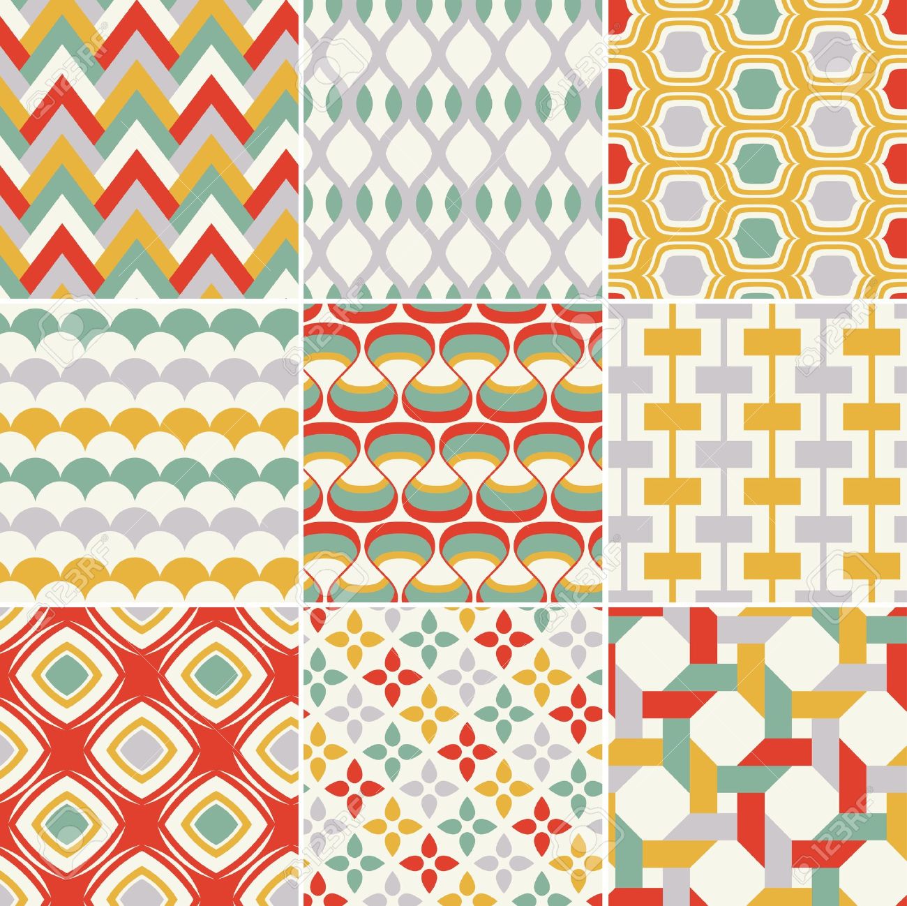 レトロなシームレスな抽象的な幾何学模様のイラスト素材 ベクタ Image