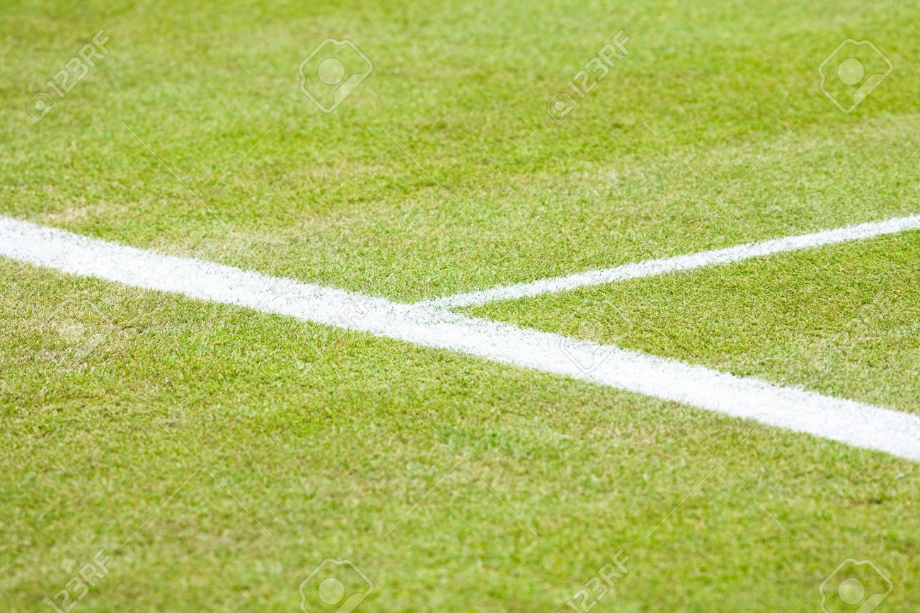 Closeup Of The Service Line On A Grass Tennis Court Stock Photo Picture And Royalty Free Image Image 14288965
