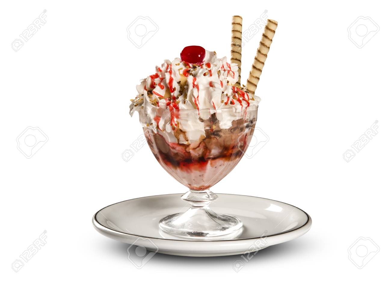 Ice Cream With Strawberries Cream And Chantilly Stock Photo Picture And Royalty Free Image Image 6128
