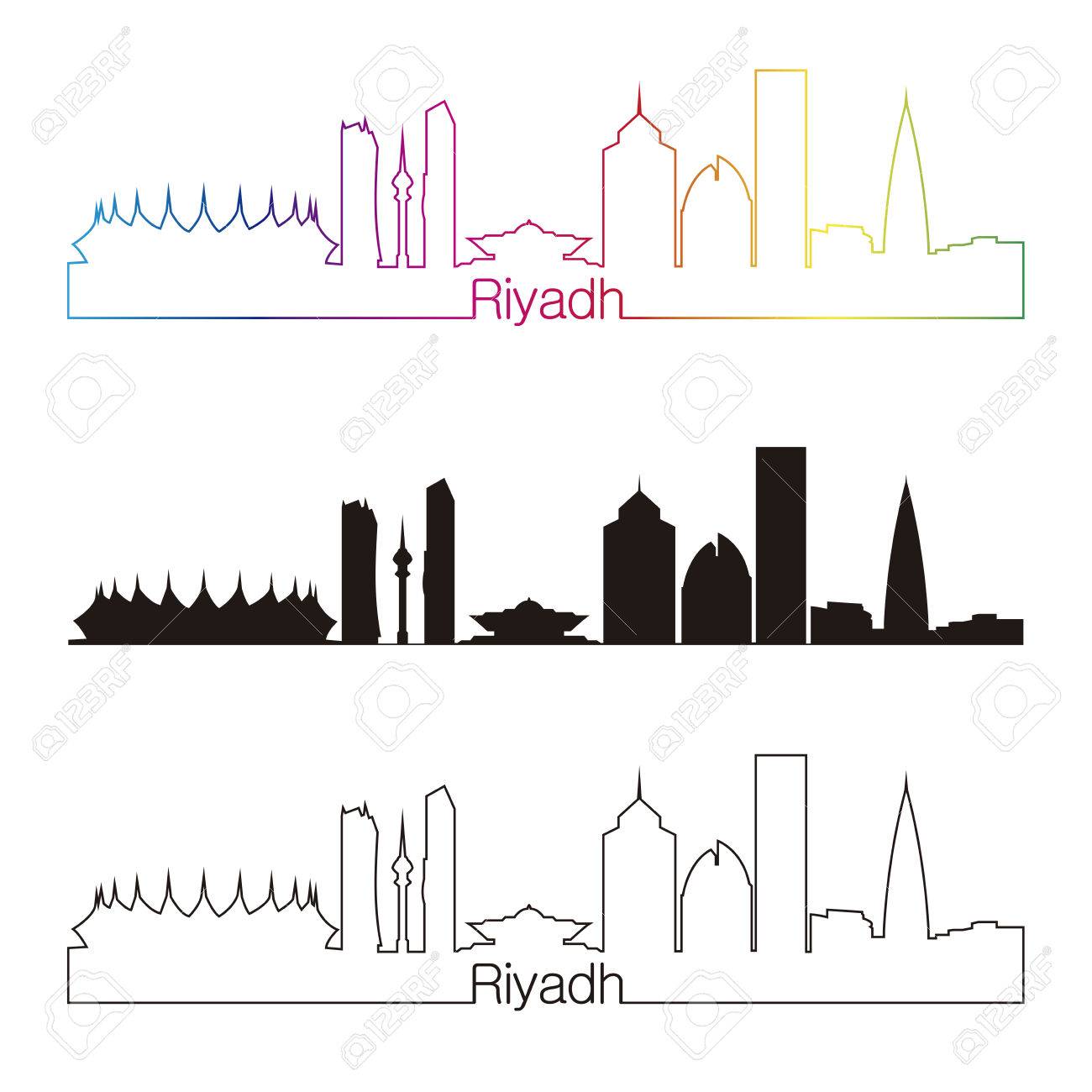 Riyadh Skyline Linear Style With Rainbow Royalty Free SVG, Cliparts,  Vectors, And Stock Illustration. Image 26075118.