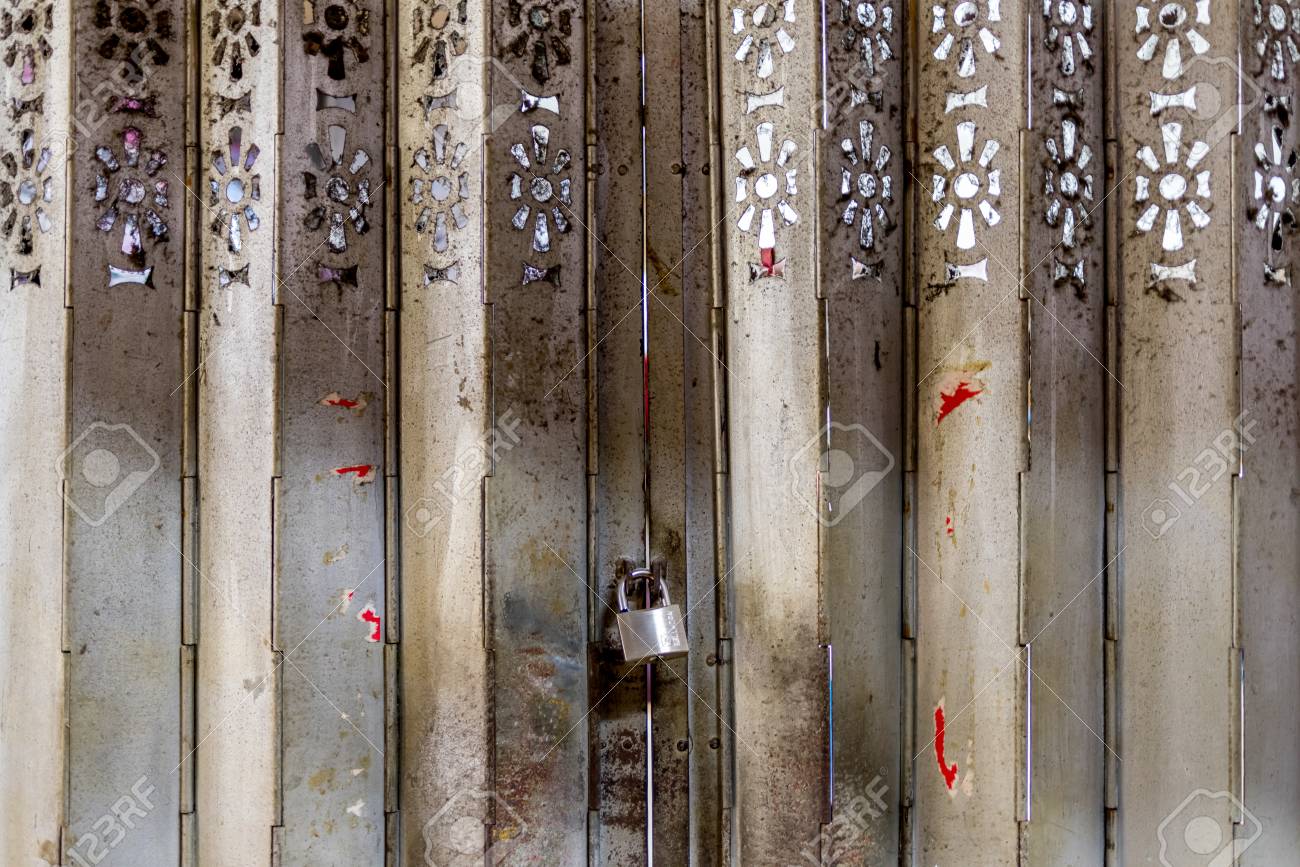 Classic Foldding Metal Gate In Hong Kong Old Door Stock Photo, Picture and  Royalty Free Image. Image 109157725.