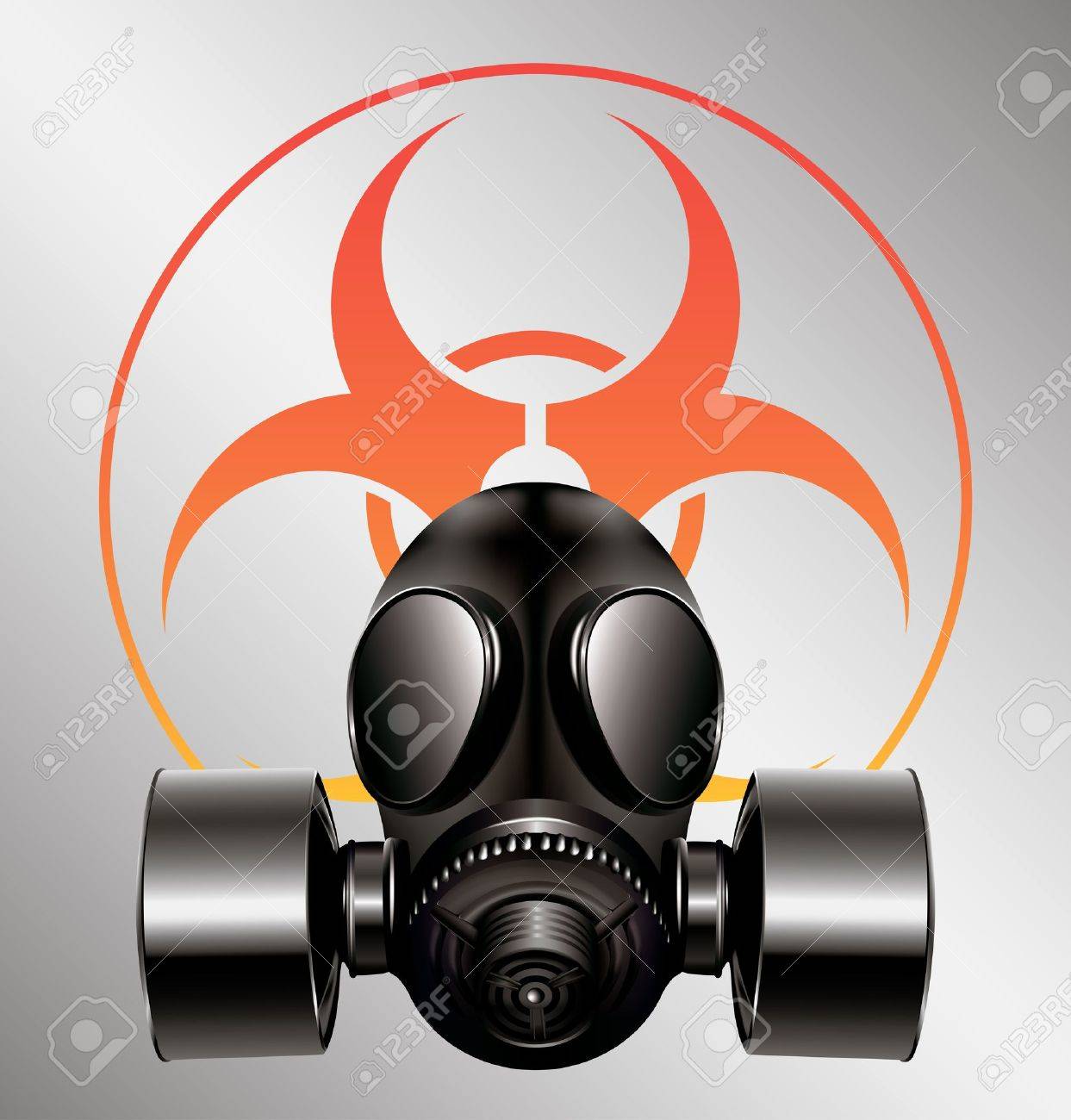 black gas mask with