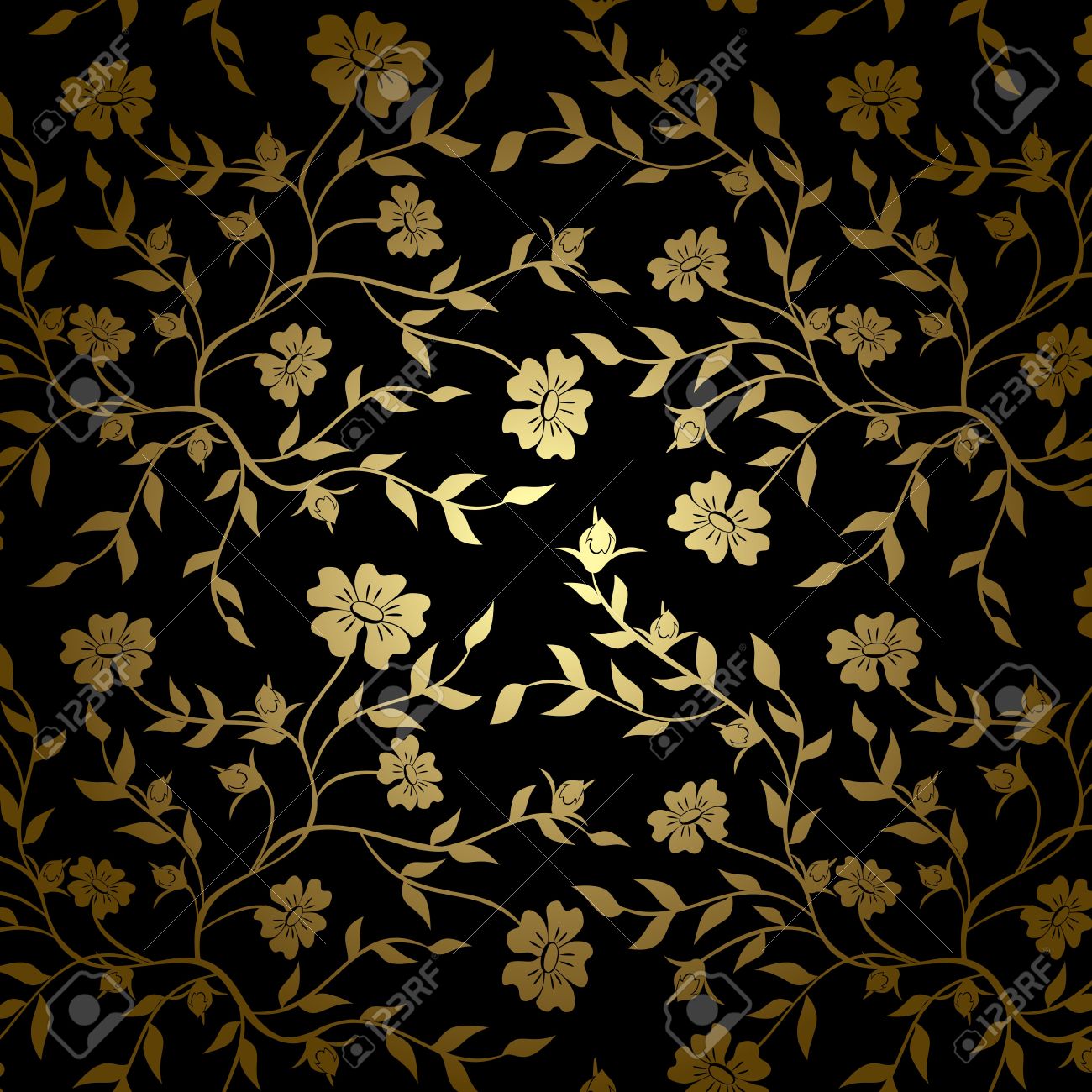 Download Black And Gold Floral Texture For Background Royalty Free Cliparts Vectors And Stock Illustration Image 15826115