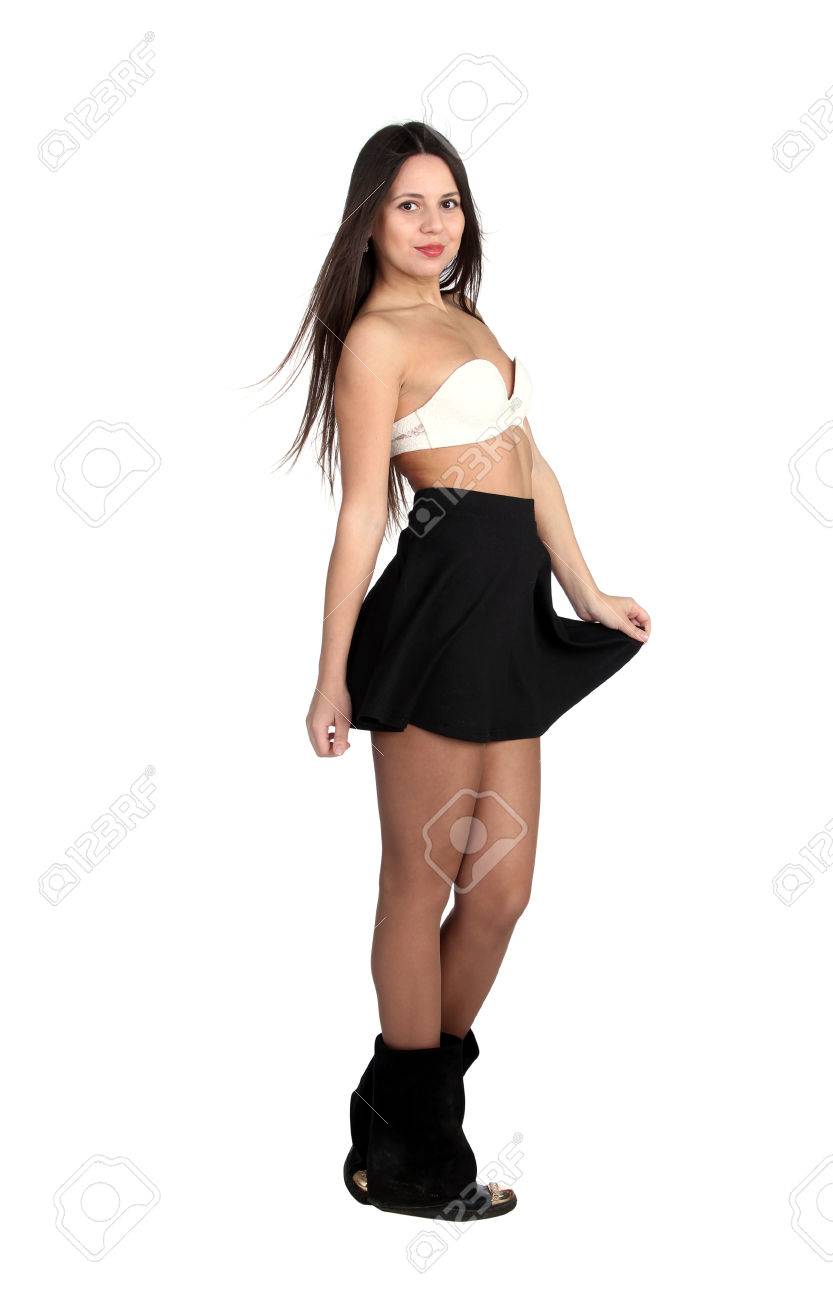 Lovely Sexy Girl In Short Skirt Isolated On White Background Stock Photo 38882664 Lovely Sexy Girl In Short Skirt Isolated On White Background Stock Photo 38882664