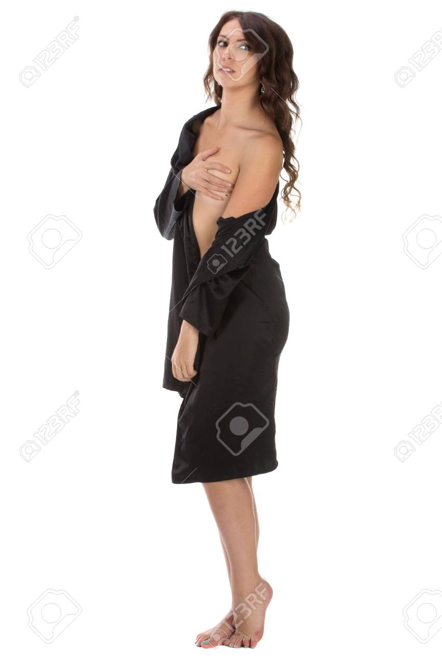 Girl In Sexy Bathrobe, Beautiful Woman With Big Breasts, Isolated On White  Background Stock Photo, Picture and Royalty Free Image. Image 47631909.