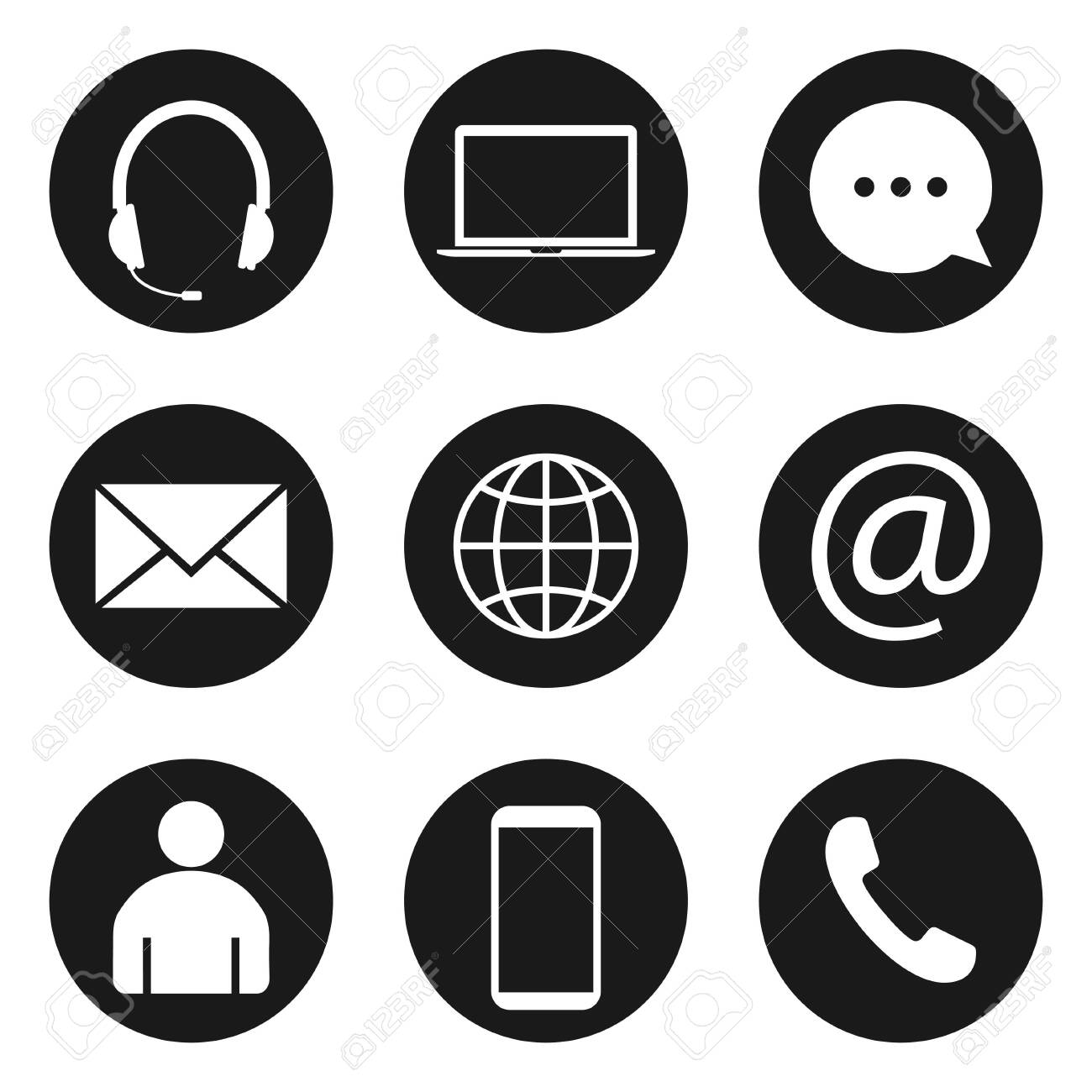 Contact Icon set. Vector illustrations. Flat design. - 138894863 Contact Icon set. Vector illustrations. Flat design. - 138894863