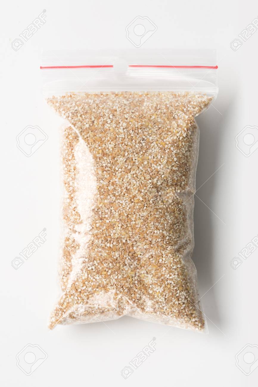 Download Plastic Transparent Zipper Bag With Full Raw Wheat Grits Isolated Stock Photo Picture And Royalty Free Image Image 72072000
