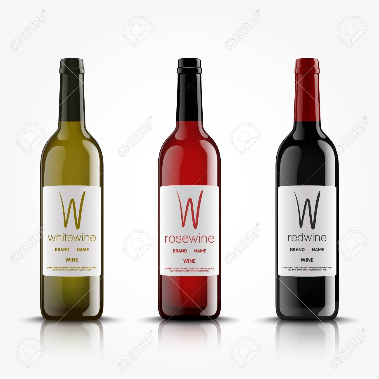 Download Vector Wine Bottles Made In A Realistic Style On A White Background Royalty Free Cliparts Vectors And Stock Illustration Image 79568133