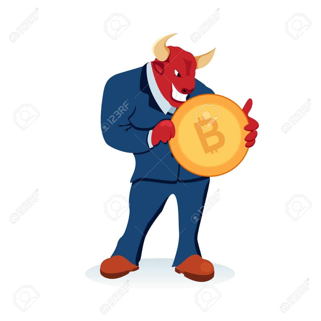 レッドブルトレーダーは、ビットコイン株式の価格を上げます.ビジネス経済取引戦略。暗号通貨グローバルコマースの未来。人分析リスクレポート漫画ベクトルイラストのイラスト素材・ベクター  Image 123281382