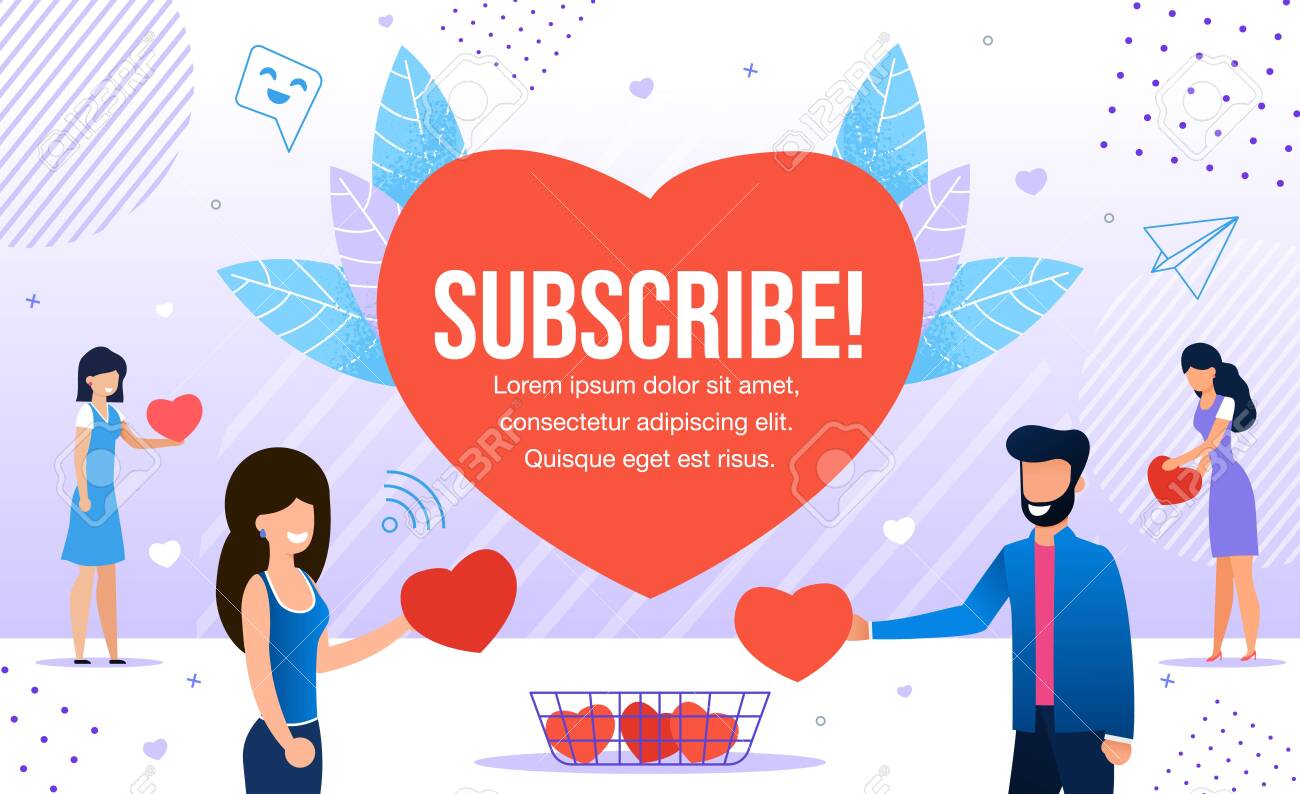 Subscribe Promotion in Red Heart for New Followers. Happy Friendly Smiling Man and Woman People Characters Giving Likes, Respect to Blogger in Social Media Metaphor. Marketing, SMM, CEO, Business - 143010952 Subscribe Promotion in Red Heart for New Followers. Happy Friendly Smiling Man and Woman People Characters Giving Likes, Respect to Blogger in Social Media Metaphor. Marketing, SMM, CEO, Business - 143010952