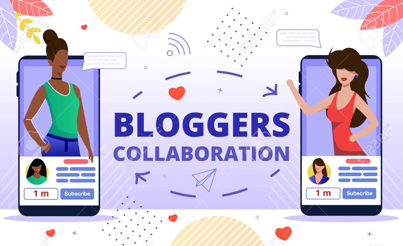 Popular Bloggers Collaboration, Creating Trendy Content for Internet, Social Media Audience Concept. Women Bloggers, Vloggers, Live Video Streamers Communicating Online Flat Vector Illustration - 145549495 Popular Bloggers Collaboration, Creating Trendy Content for Internet, Social Media Audience Concept. Women Bloggers, Vloggers, Live Video Streamers Communicating Online Flat Vector Illustration - 145549495