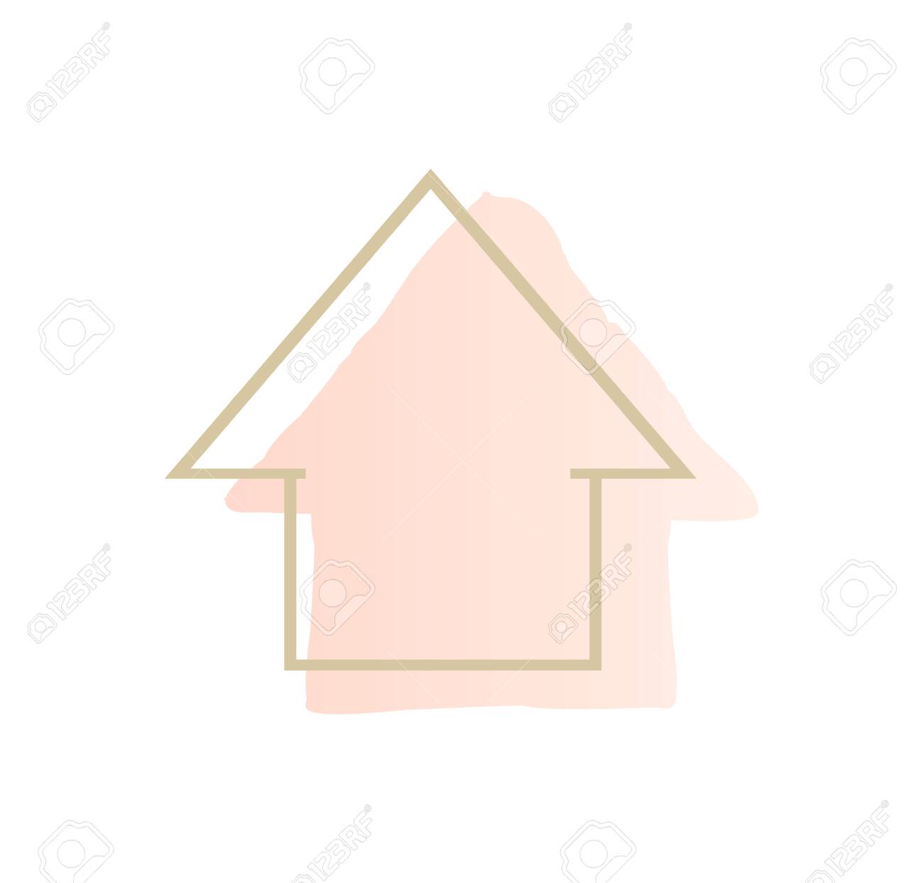 Feminine Pink And Gold House Home Roof Icon Isolated On White Royalty Free Cliparts Vectors And Stock Illustration Image