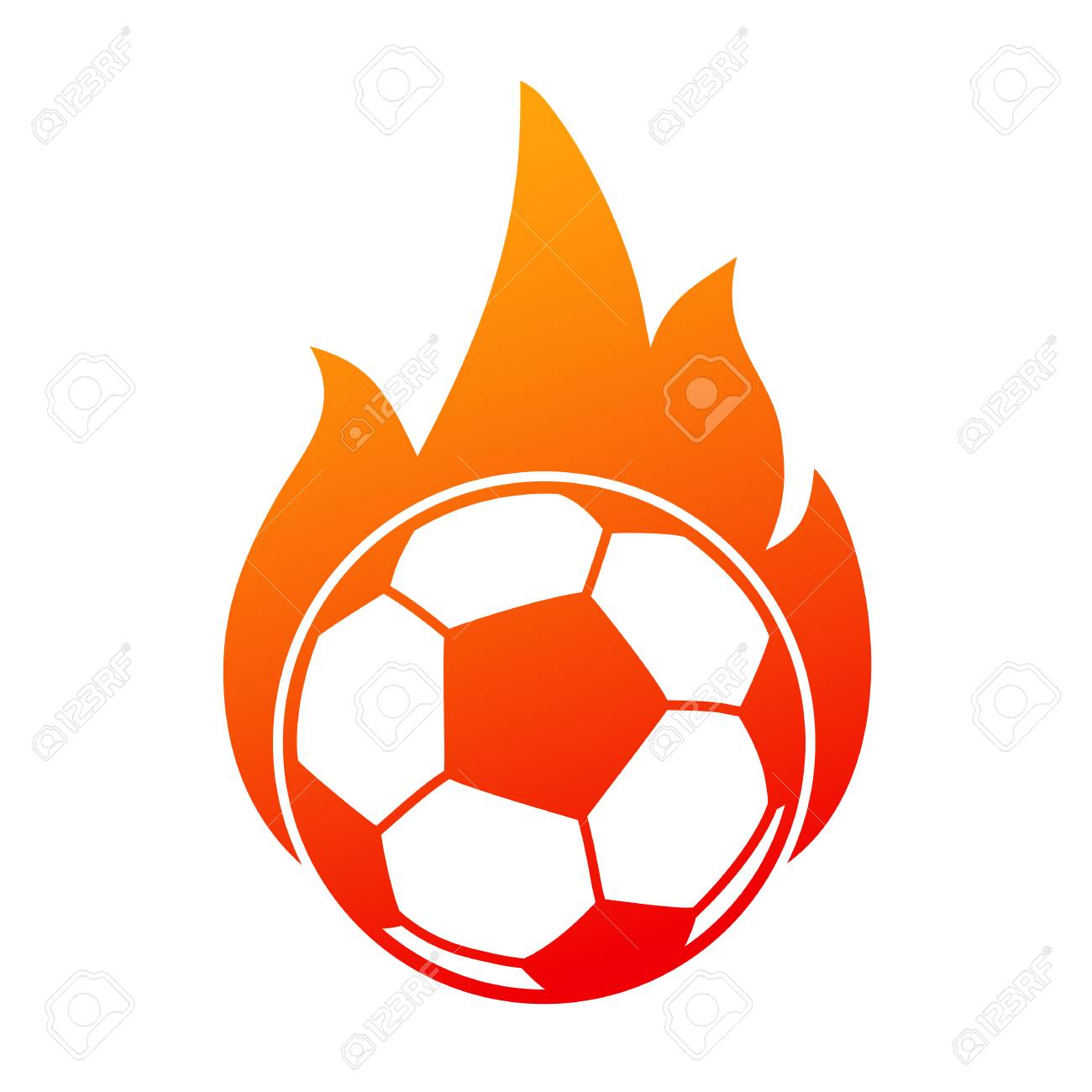 soccer ball with fire