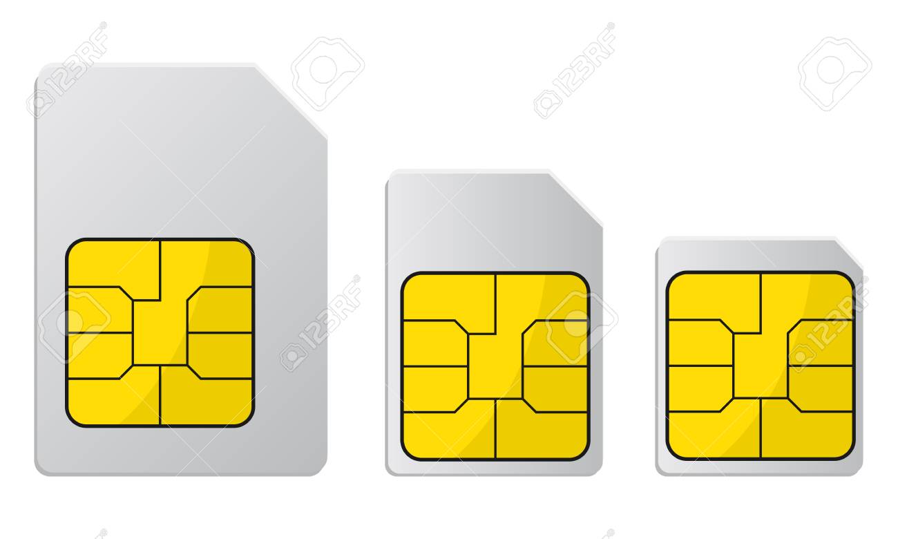 携帯電話のsimカード 標準 マイクロ ナノシムカード ストックベクトルのイラスト素材 ベクタ Image