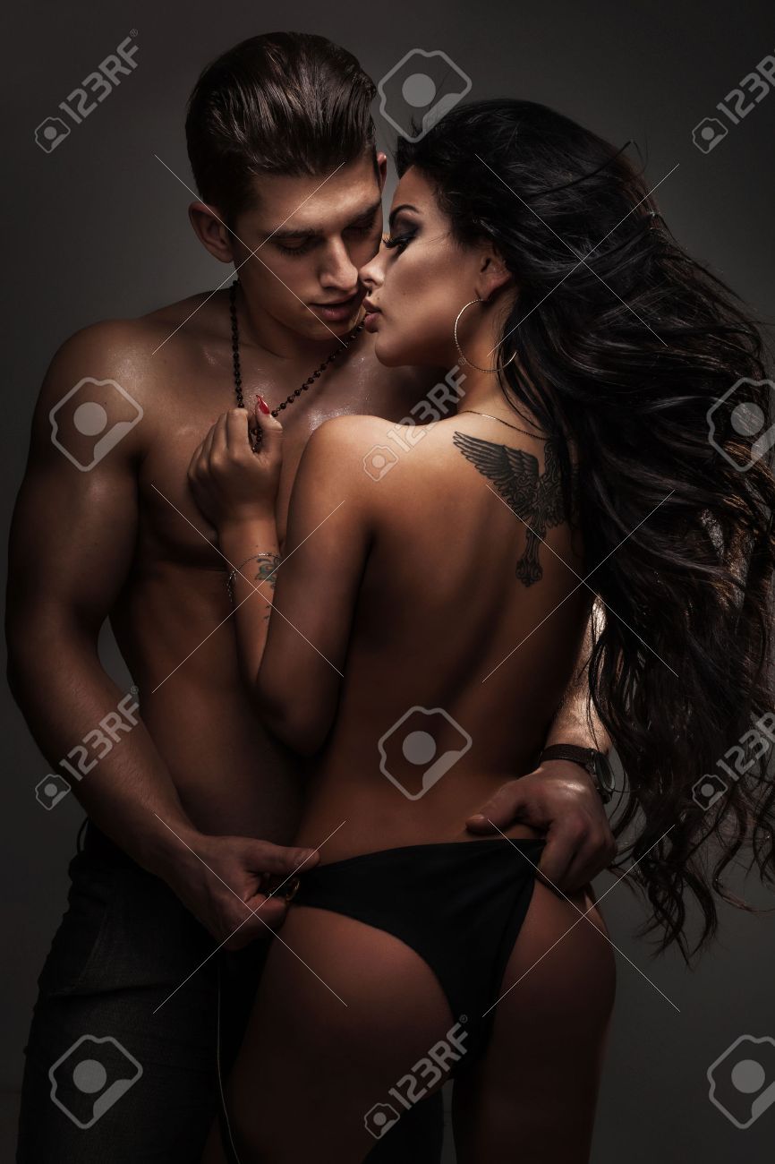 Sexy Beautiful Couple Posing Together, Naked. Conceptual Photo Of Love hq picture