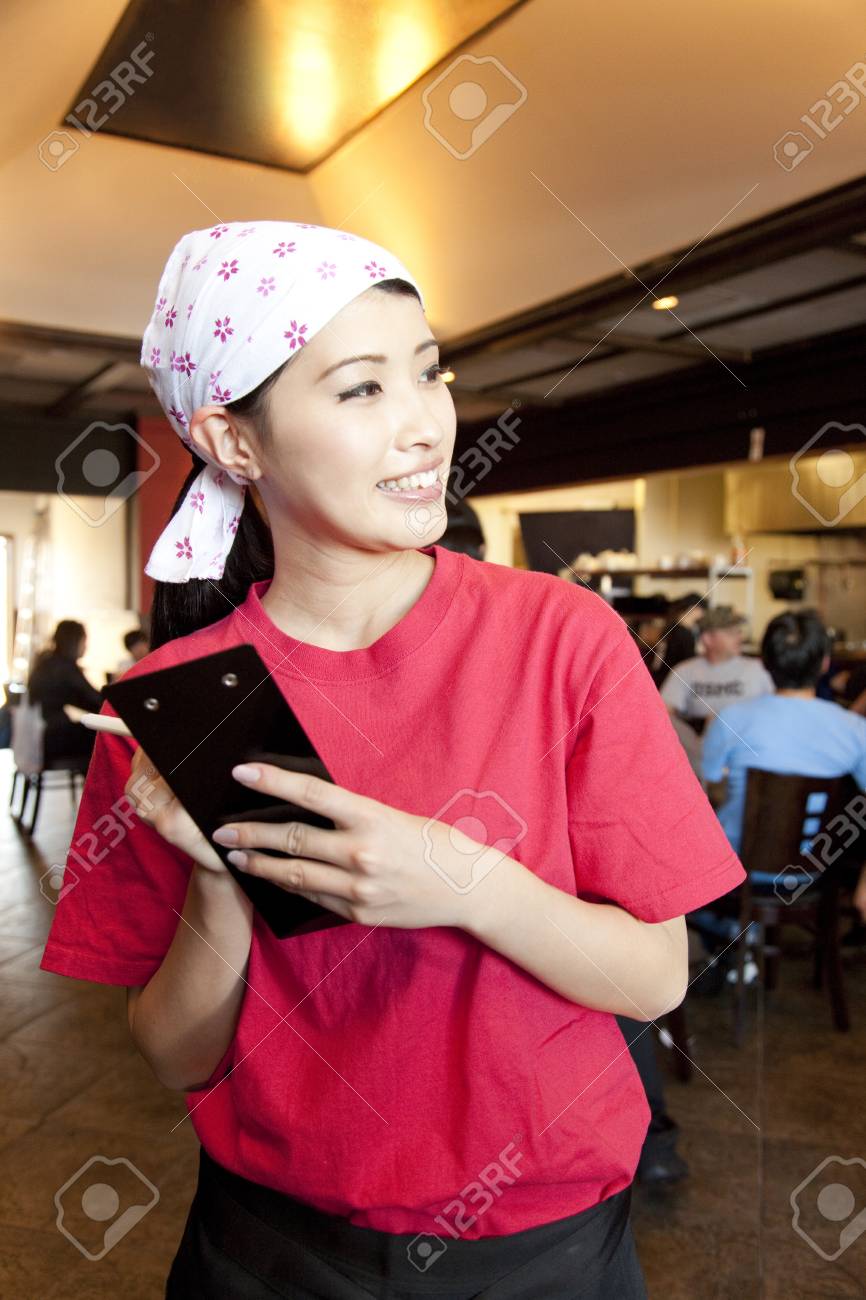 店員が注文を取る の写真素材 画像素材 Image