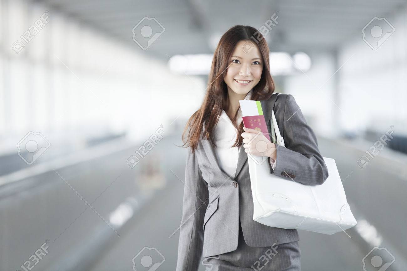 Businesswoman you have a passport walk a passage - 51459576 Businesswoman you have a passport walk a passage - 51459576