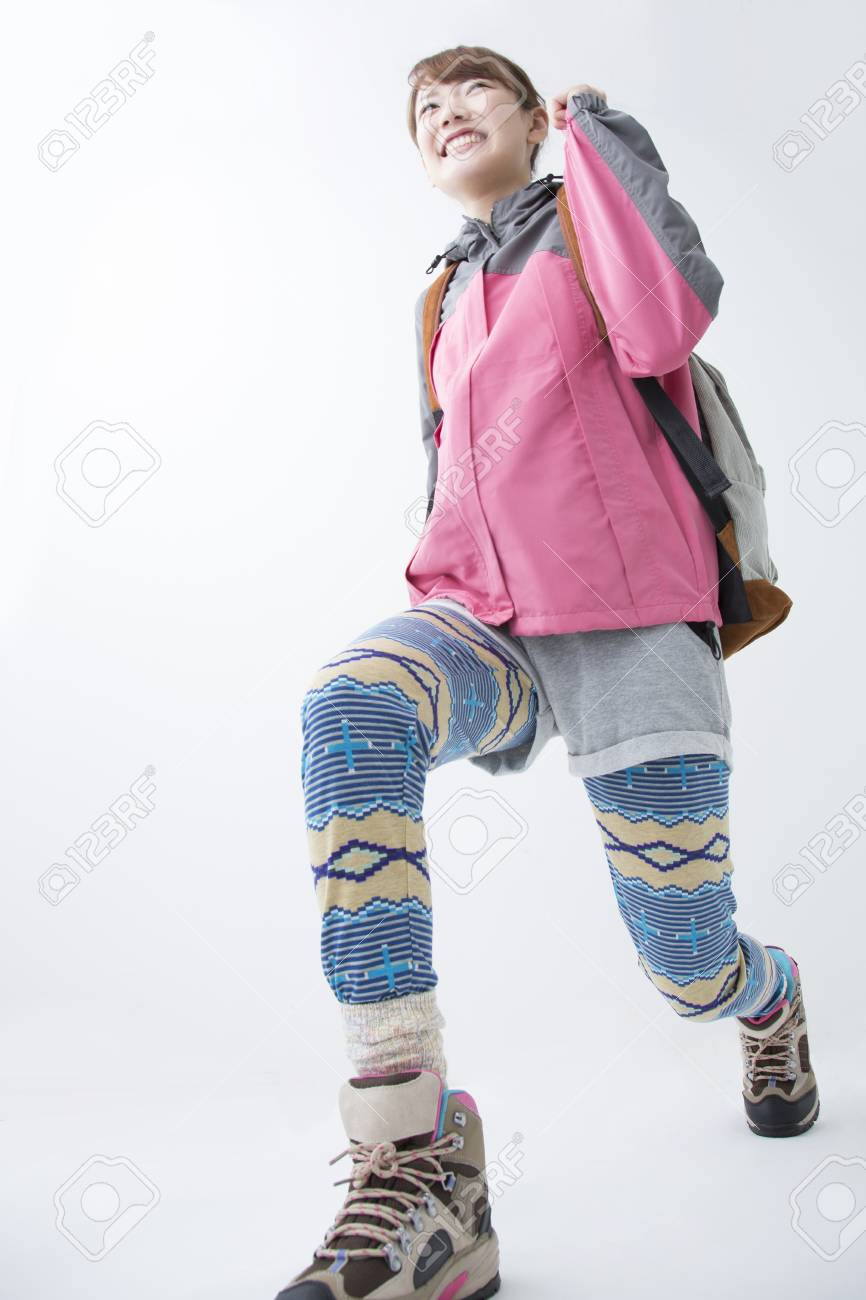 女性の登山スタイル の写真素材 画像素材 Image