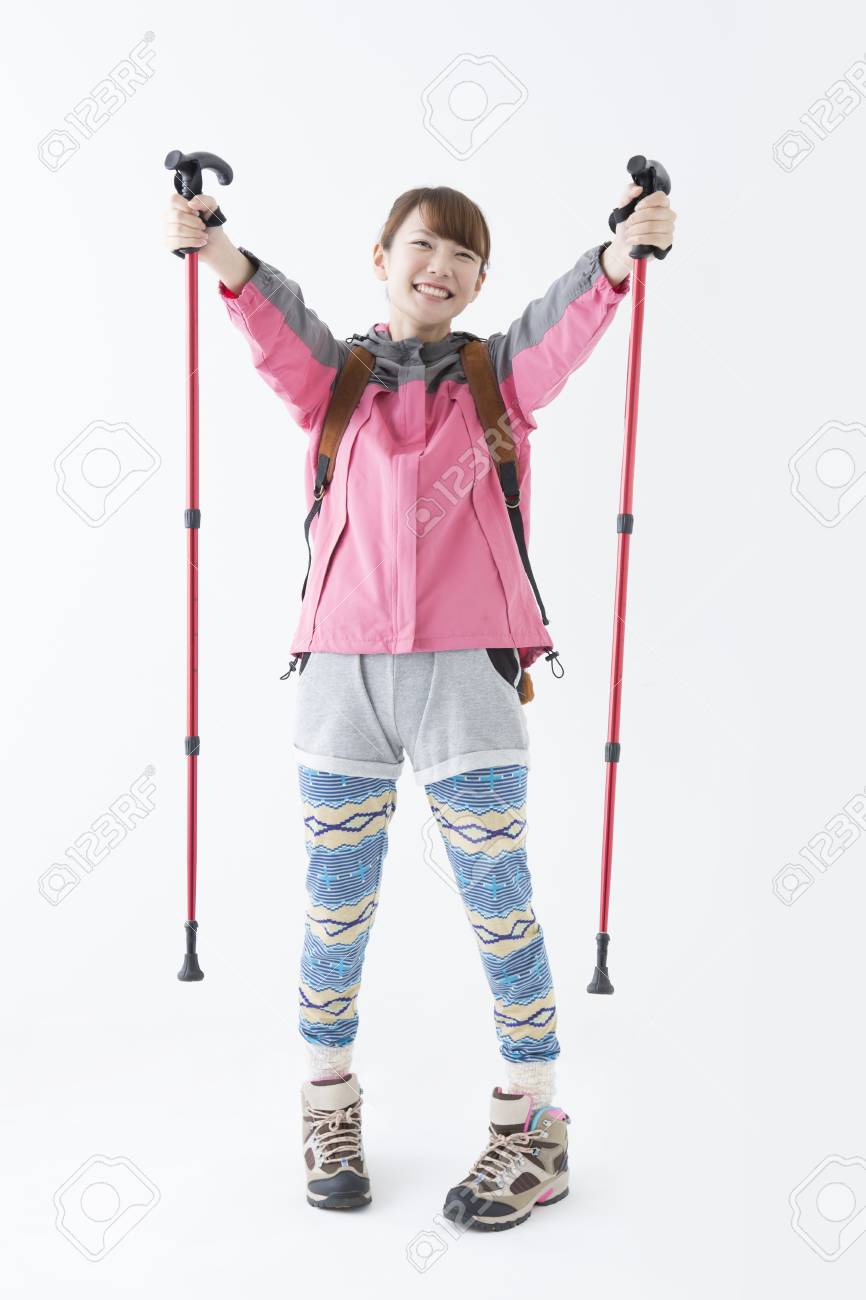 女性の登山スタイル の写真素材 画像素材 Image