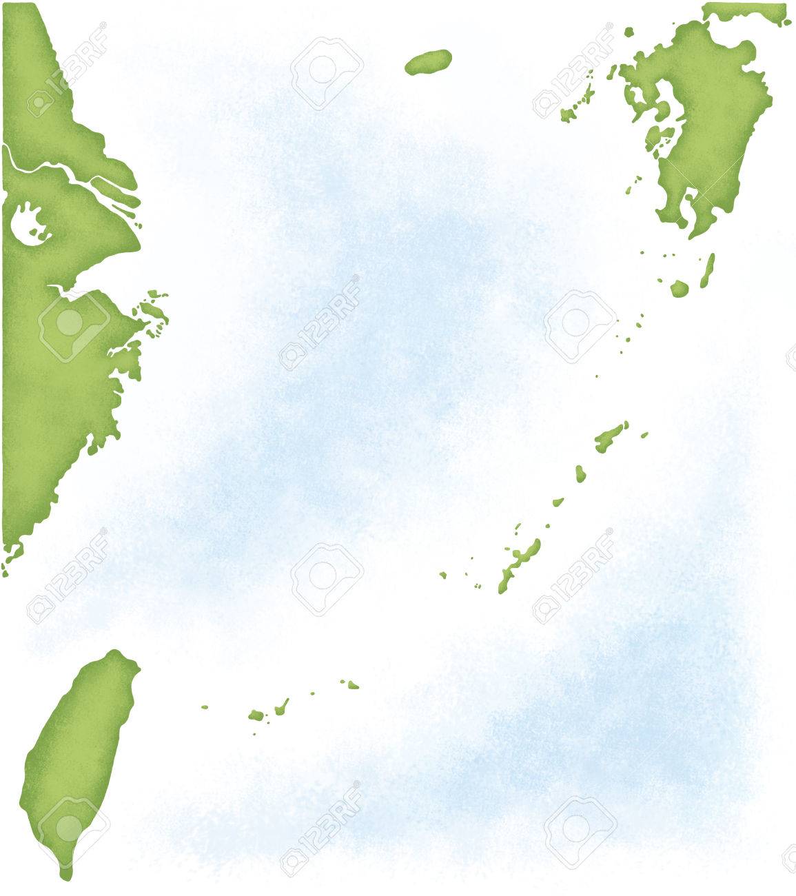 台湾と中国に九州 沖縄地図 の写真素材 画像素材 Image