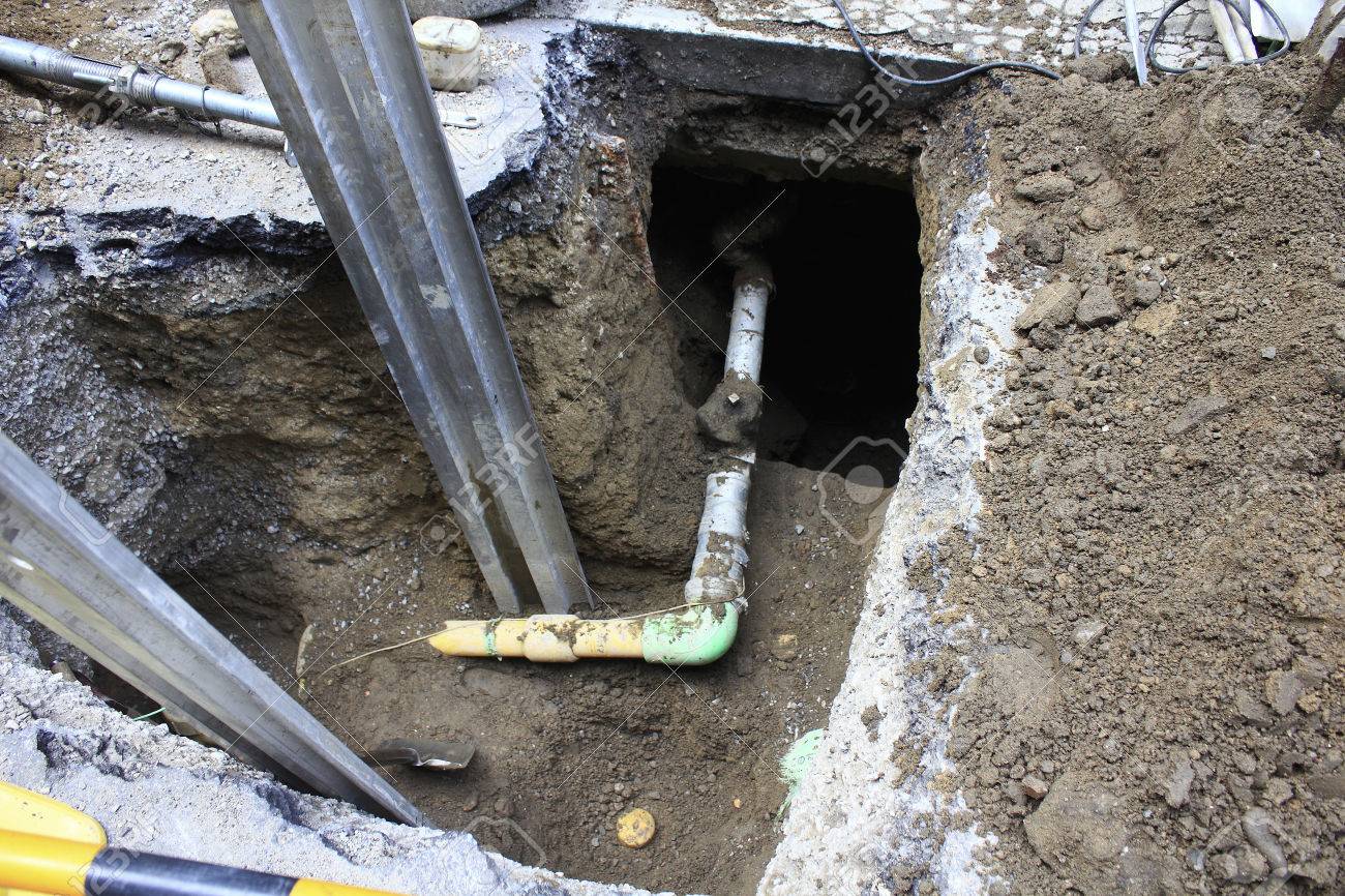 地下埋設ガス管布設工事 の写真素材 画像素材 Image