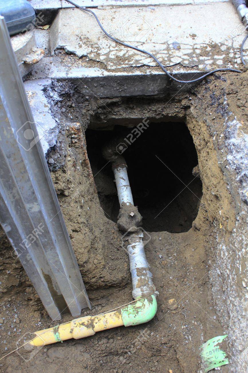 地下埋設ガス管布設工事 の写真素材 画像素材 Image