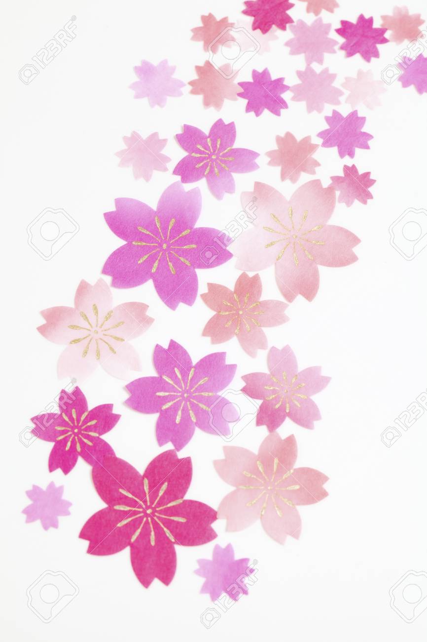 桜の花の和紙テクスチャ の写真素材 画像素材 Image 49447995