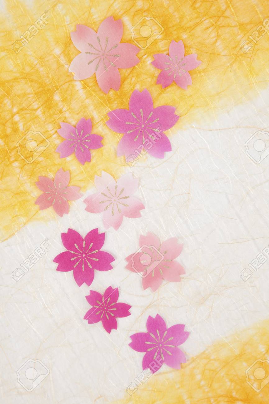 桜の花の和紙テクスチャ の写真素材 画像素材 Image 49448191