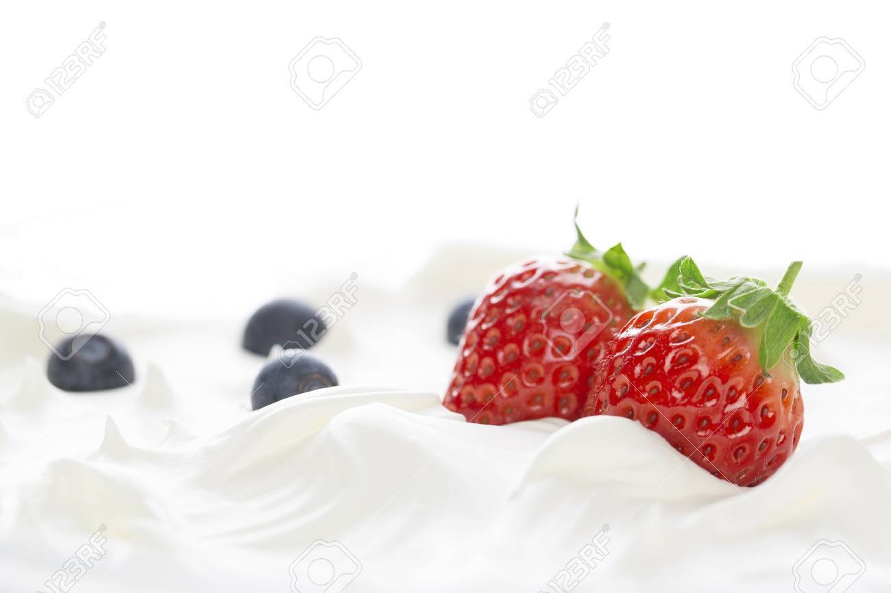 Strawberries and whipped cream - 47247499 Strawberries and whipped cream - 47247499