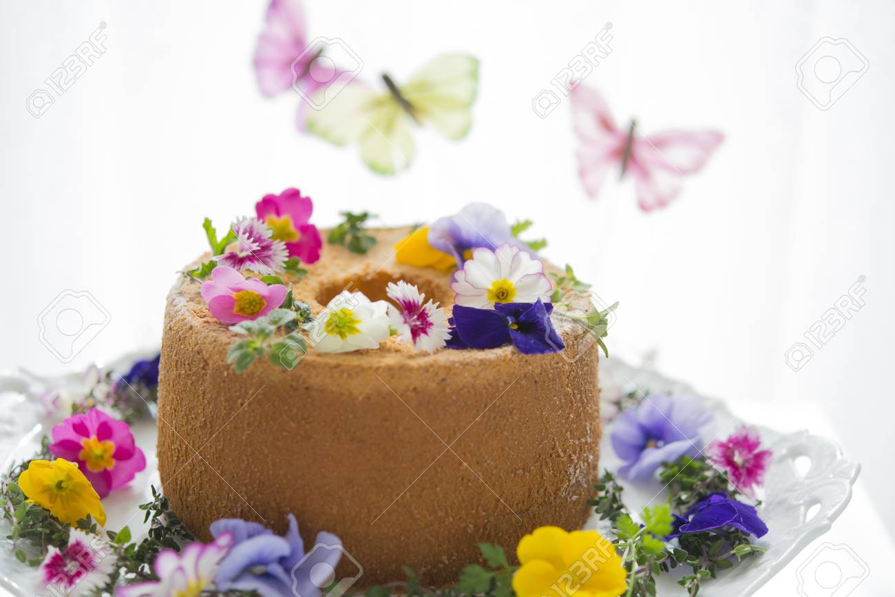 Flower And Butterfly Cake Stock Photo Picture And Royalty Free Image Image 49417399