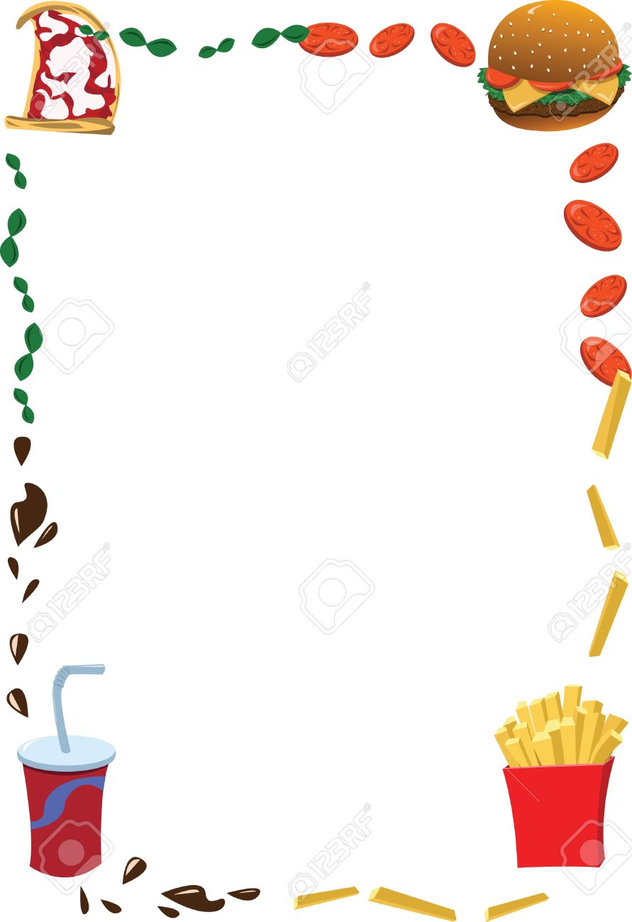 a vector cartoon representing a fast food frame useful for menus