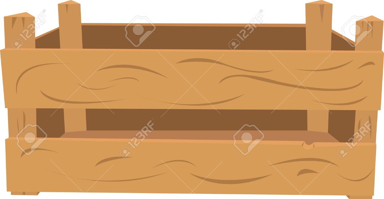 A Vector Cartoon Representing A Wooden Crate The Front Part A Vector Cartoon Representing A Wooden Crate The Front Part