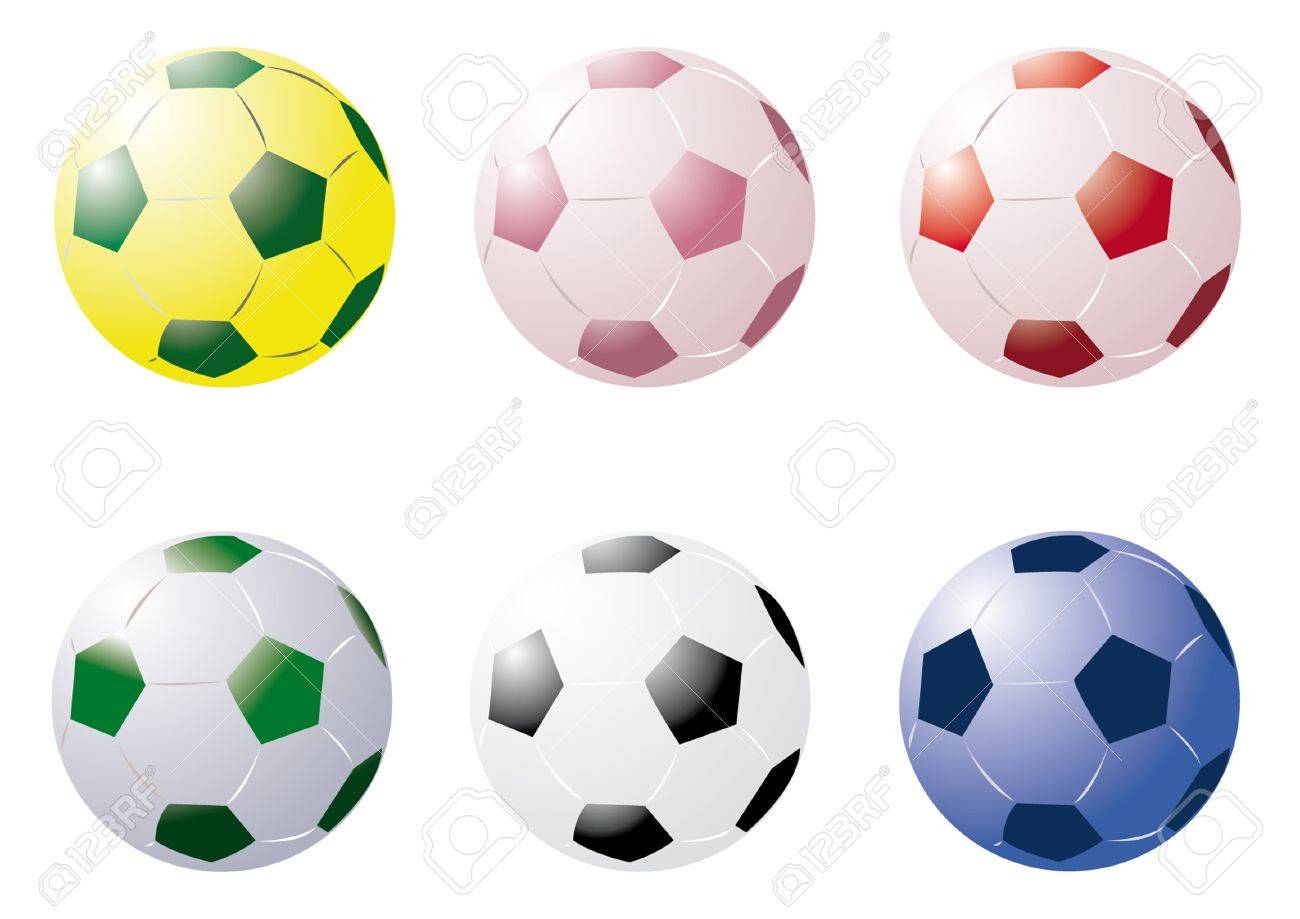 色のサッカー ボール のイラスト素材 ベクタ Image