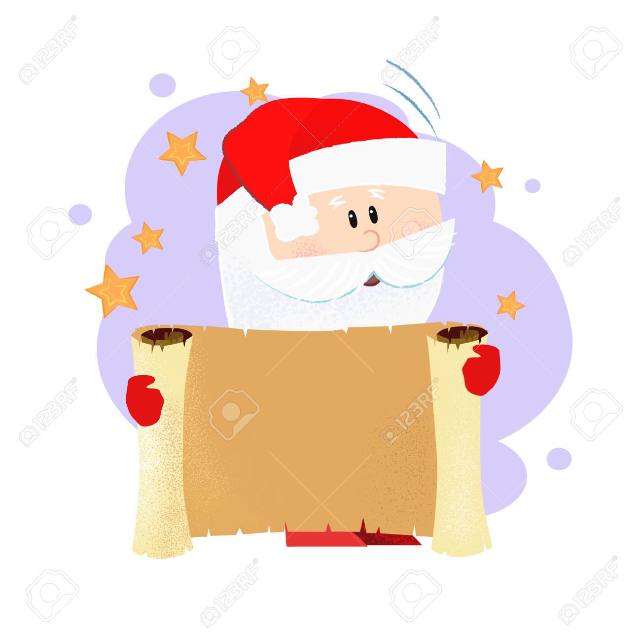 cute santa claus holding blank scroll christmas design element blank scroll invitations