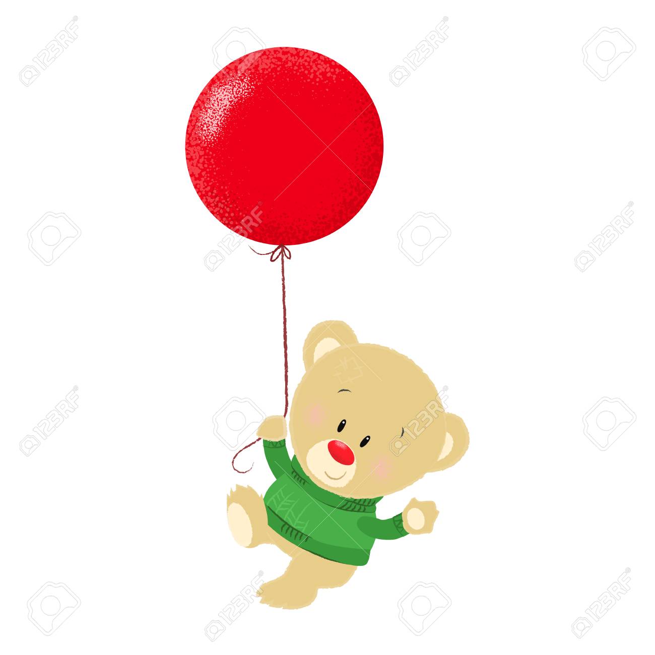teddy bear hanging from balloons