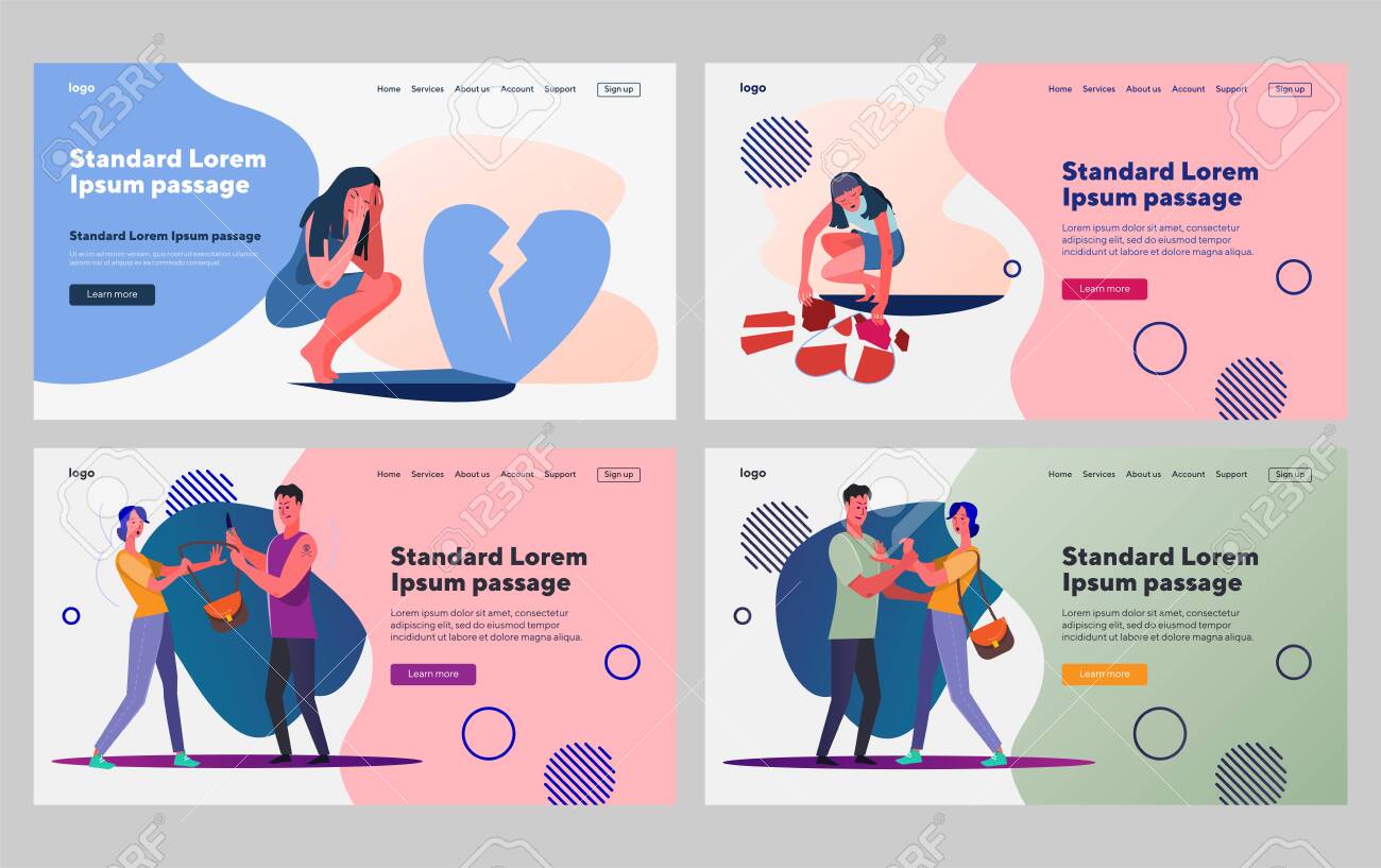 Violence in relationships set. Man and woman fighting, broken heart. Flat vector illustrations. Toxic relationships, violence, breakup concept for banner, website design or landing web page - 140555925 Violence in relationships set. Man and woman fighting, broken heart. Flat vector illustrations. Toxic relationships, violence, breakup concept for banner, website design or landing web page - 140555925