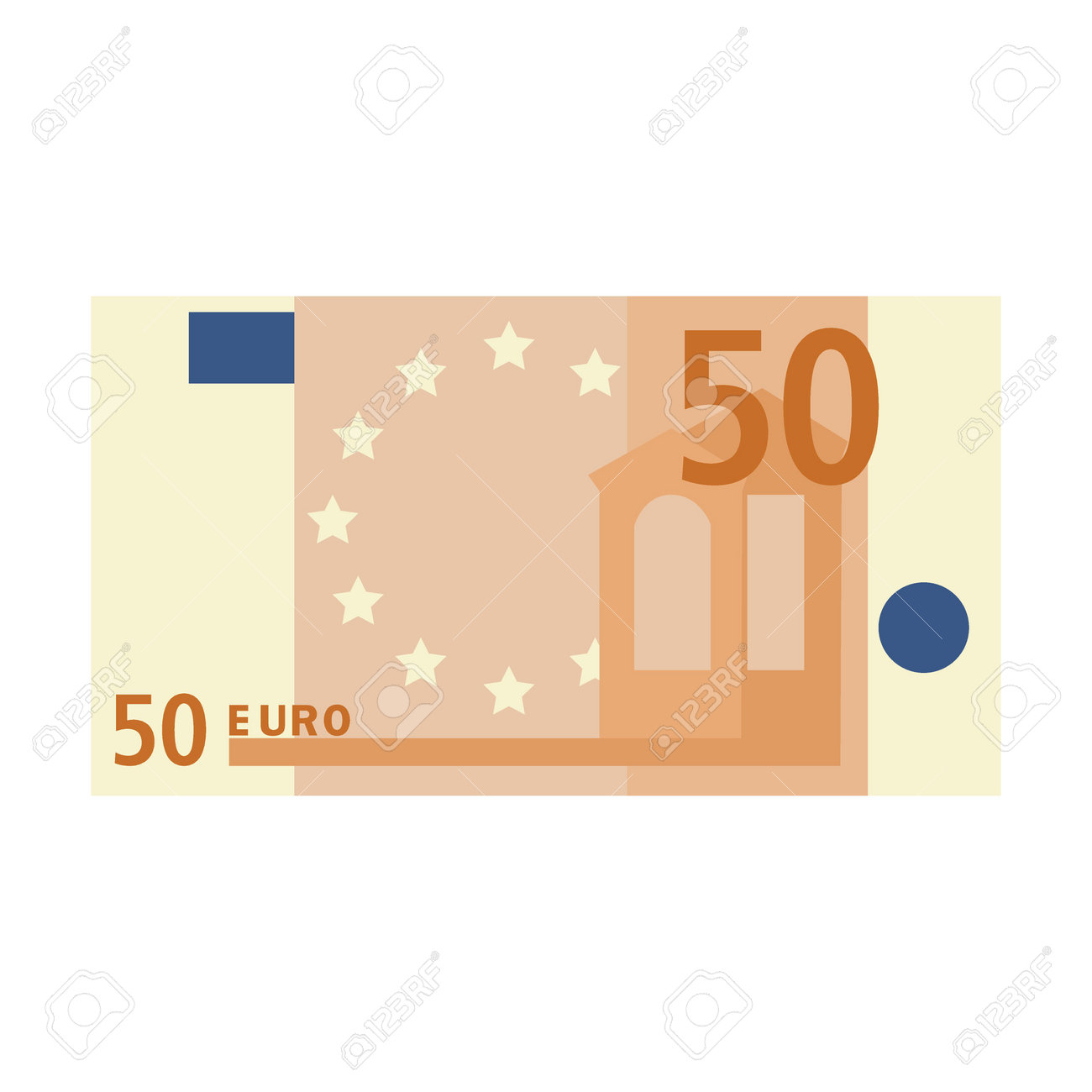 Simple Icon Of 50 Euro Banknote For Wallet Isolated On White Background.  Cartoon Money Of Bank In Europe Flat Vector Illustration. Cash Royalty Free  SVG, Cliparts, Vectors, and Stock Illustration. Image 194589252.