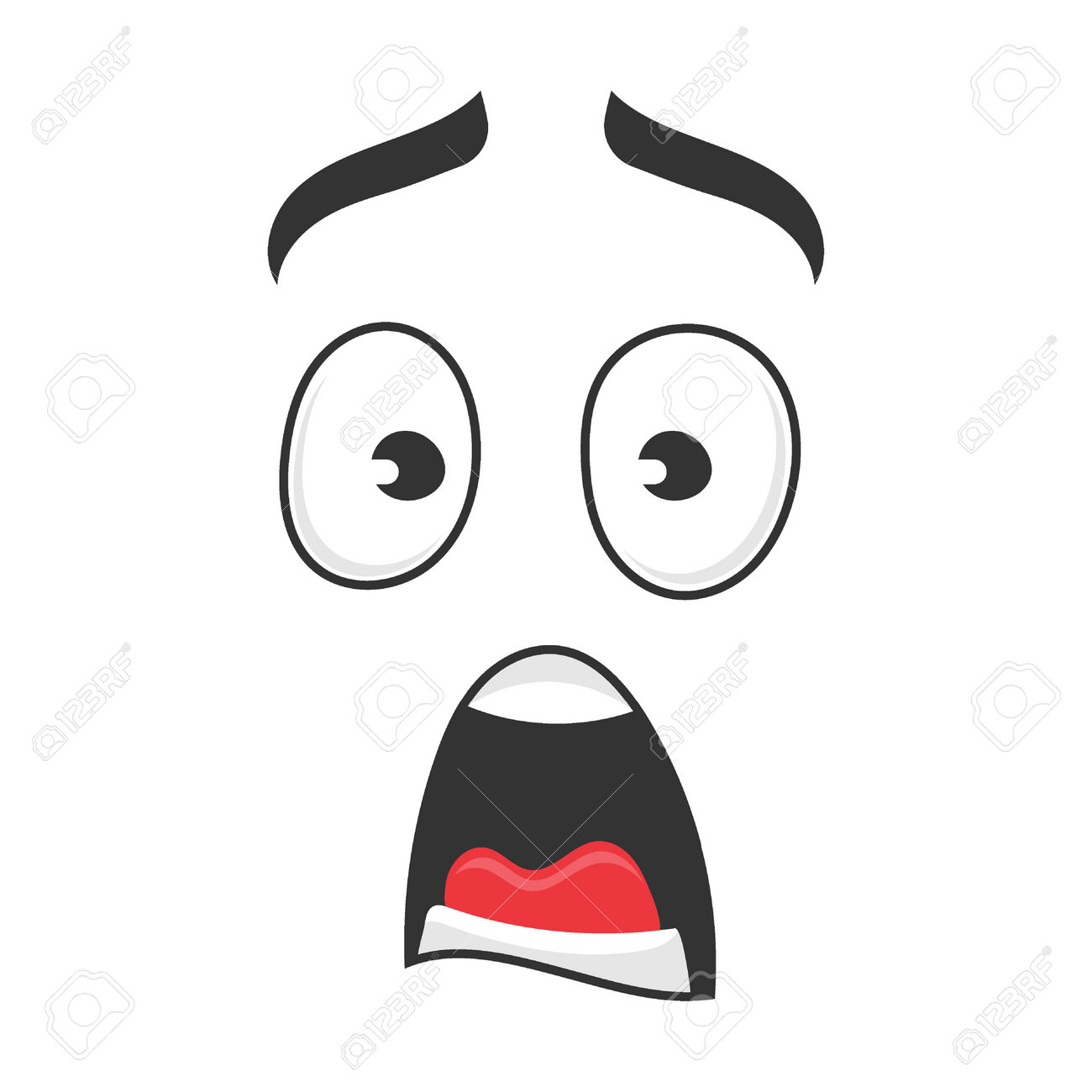 Expression Of Shock And Horror Cartoon Face Vector Illustration. Cute,  Funny, Angry, Happy, Smiling Comic Faces With Eyes And Mouth Royalty Free  SVG, Cliparts, Vectors, and Stock Illustration. Image 194987604., image size:1300x1300