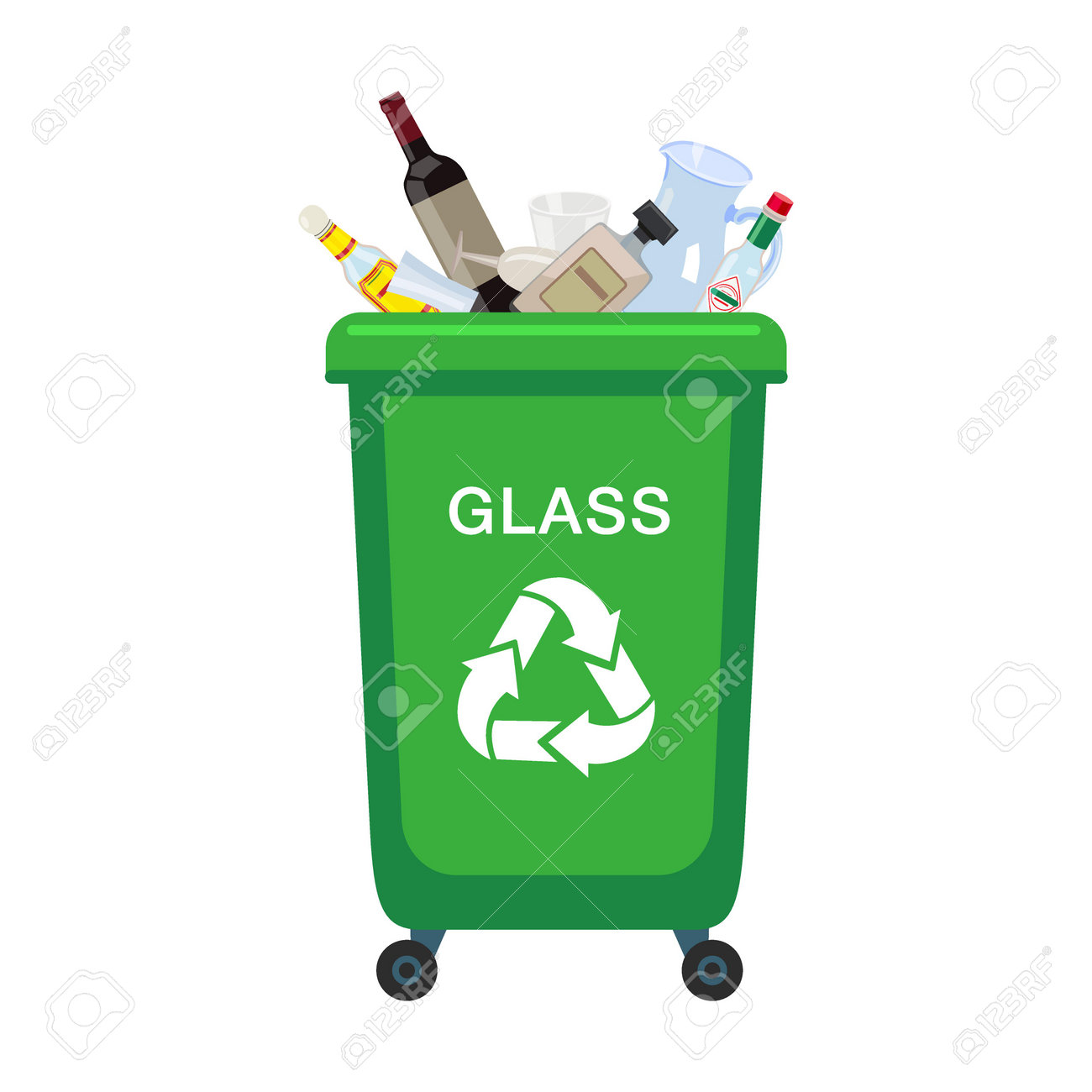 Bote Cubo Verde Reciclaje Vidrio Tacho Verde De Reciclaje Vidrio Basura  Verde Botes De, image size:1300x1300